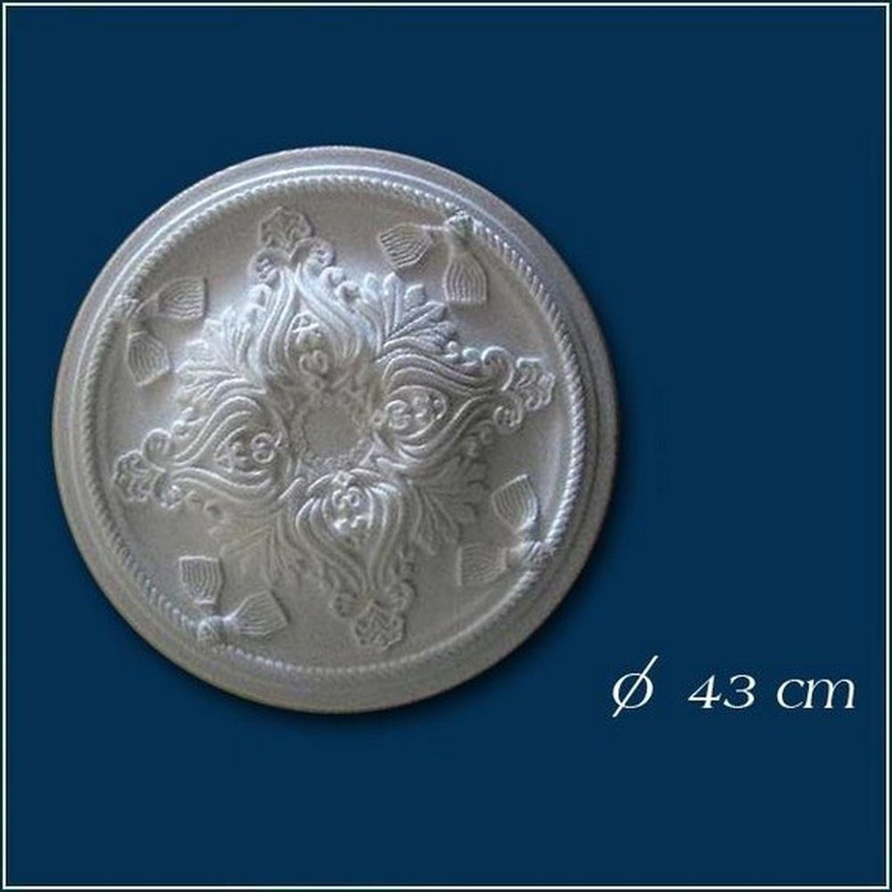 Wanddekoobjekt Polystyrol, PROVISTON Durchmesser 430 Stuckrosette, Weiß mm,