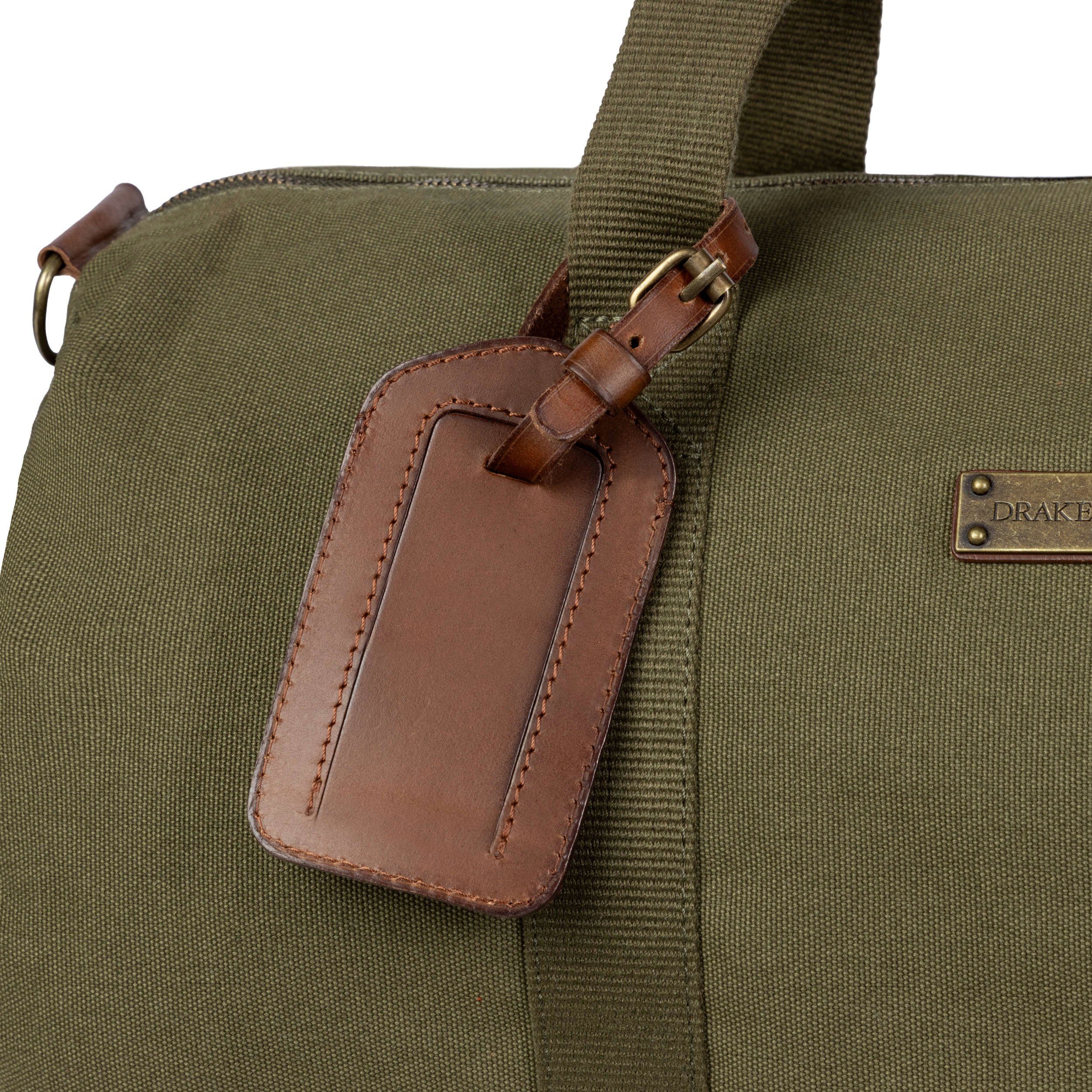 DRAKENSBERG Gepäckanhänger »Luca« aus Leder, Vintage-Braun Kofferanhänger aus Leder, individueller Adressanhänger, handgemacht