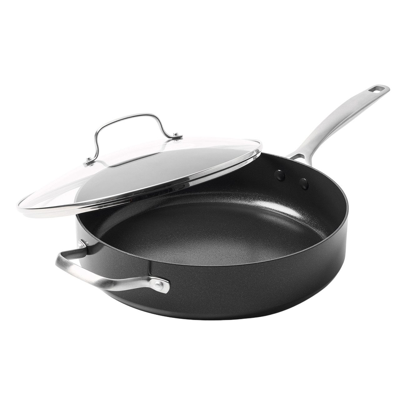 GREENPAN Schmorpfanne Copenhagen Schmorpfanne 28 cm schwarz Spülmaschinengeeignet robust, Aluminium, Kratzfest, Keramik, alle Herdarten, Backofengeeignet, Ø 28 cm