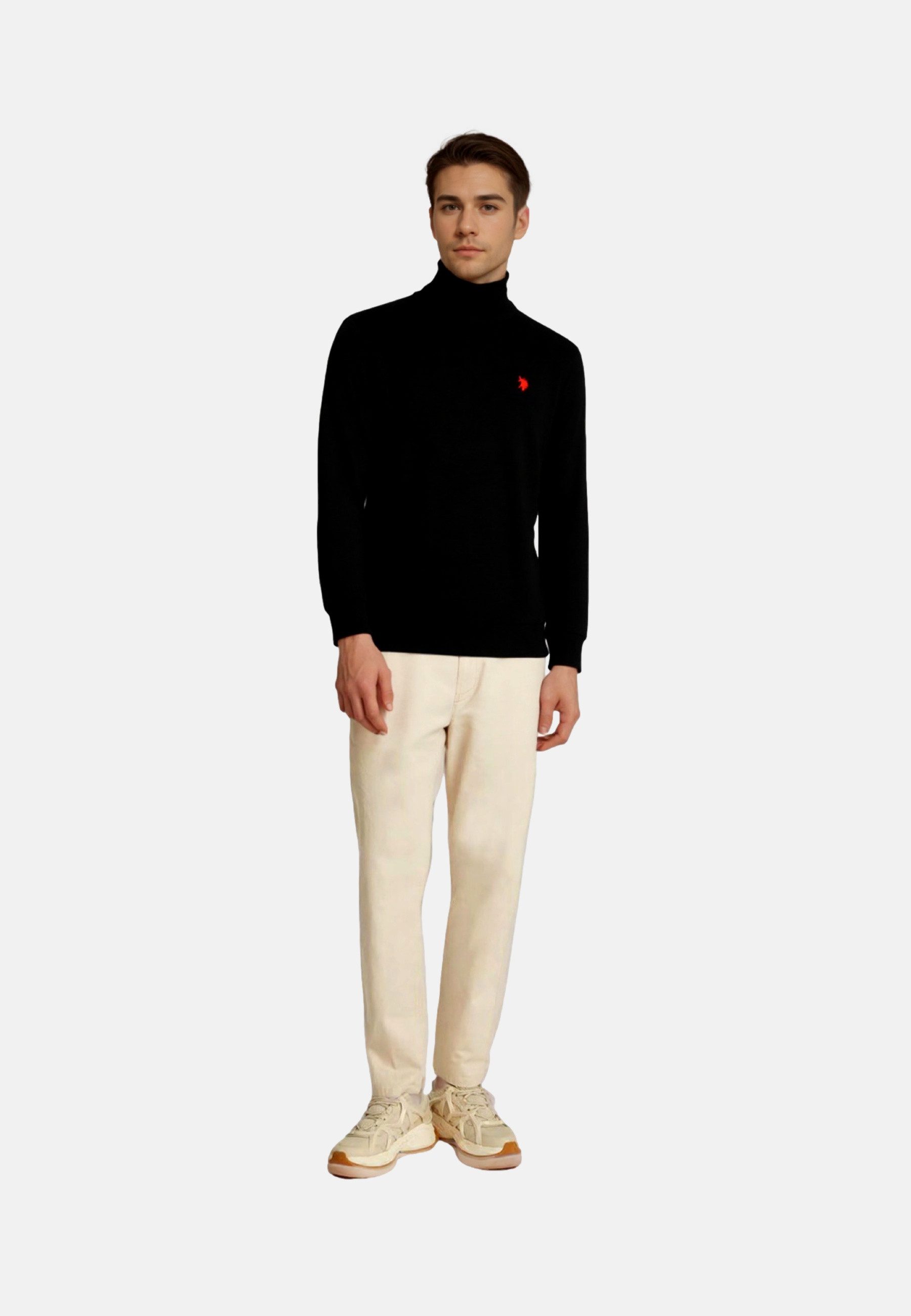 U.S. Polo Assn. Strickpullover Pullover Rollkragen Feinstrick (1-tlg) günstig online kaufen