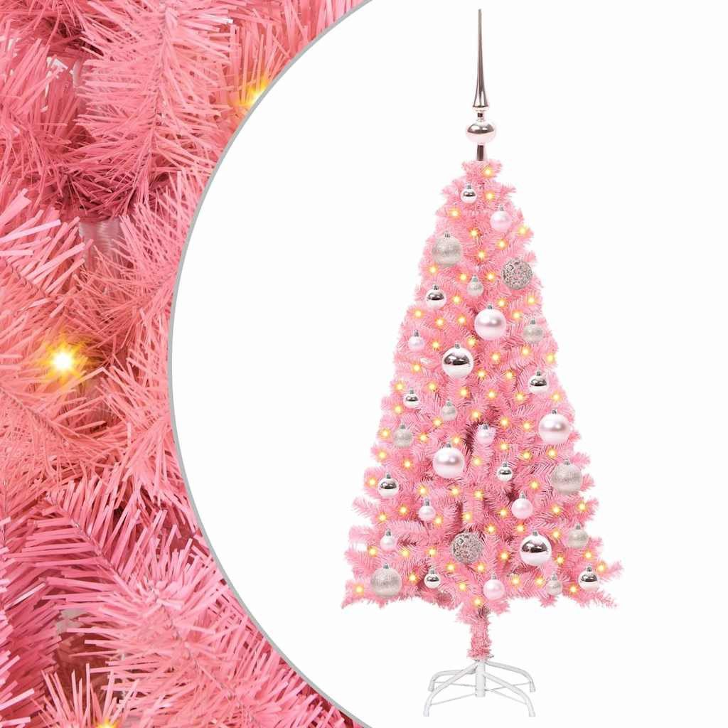 vidaXL Künstlicher Weihnachtsbaum Weihnachtsbaum Rosa 120 cm PVC