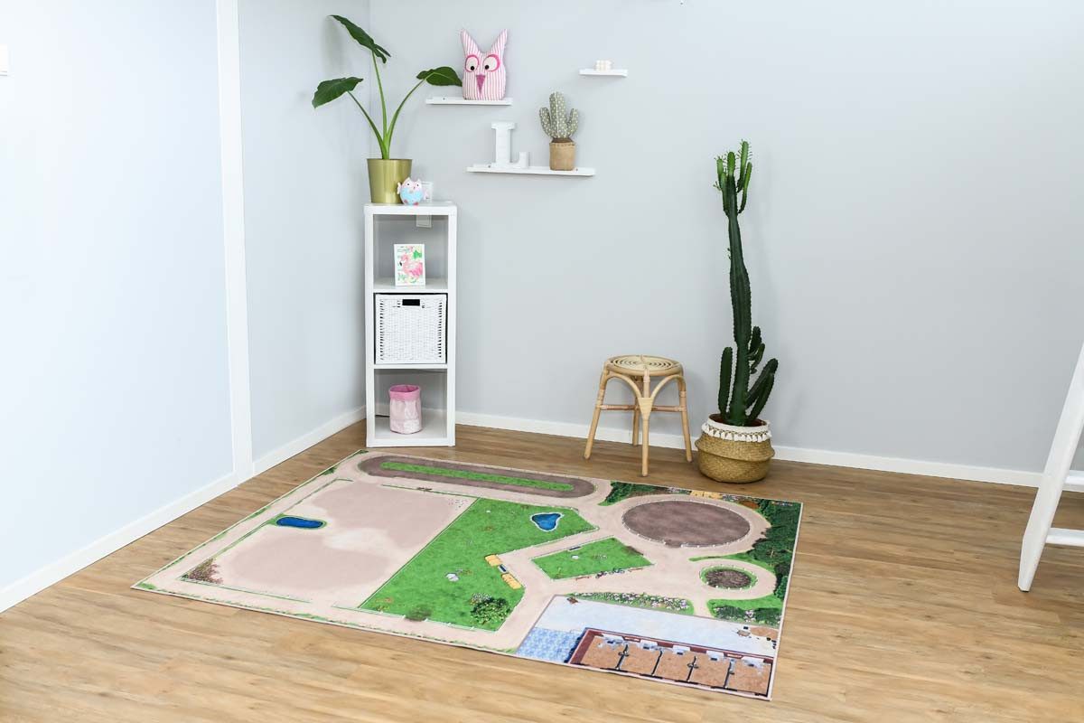 SkippiDoo Kinderteppich Spielteppich Pferde z.B. Schleich® Kinderzimmerteppich Kinderteppich – Bild 2 von 5