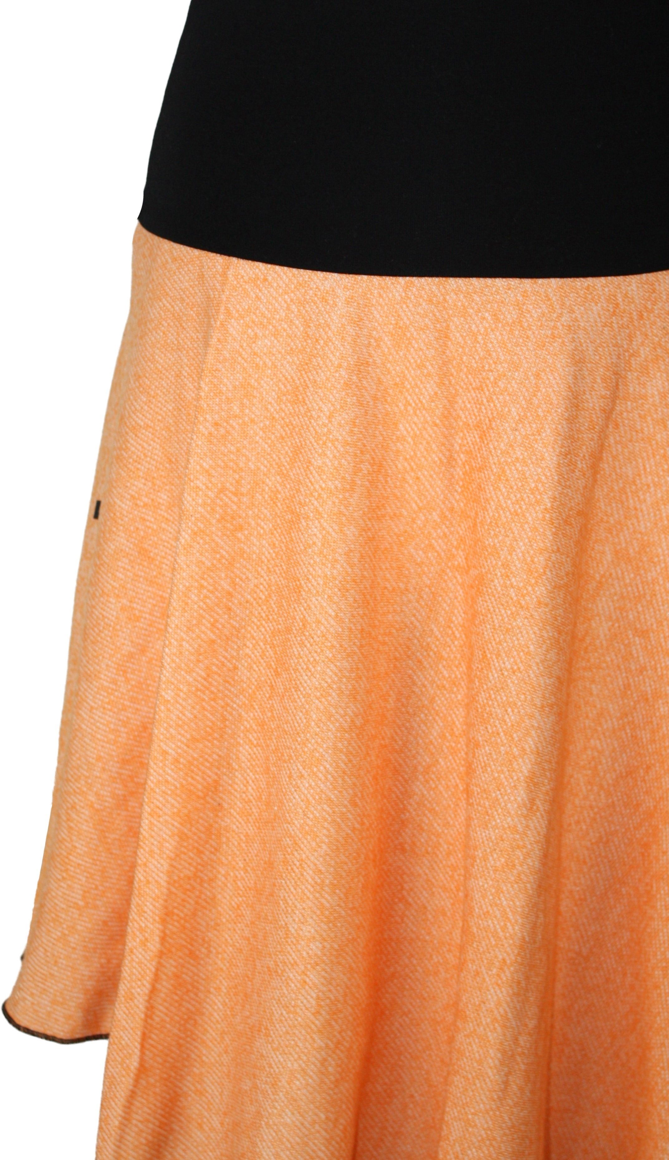 Orange Bund Asymmetrisch Orange, meliert dunkle Senfgelb design elastischer Khaki, Sweat A-Linien-Rock
