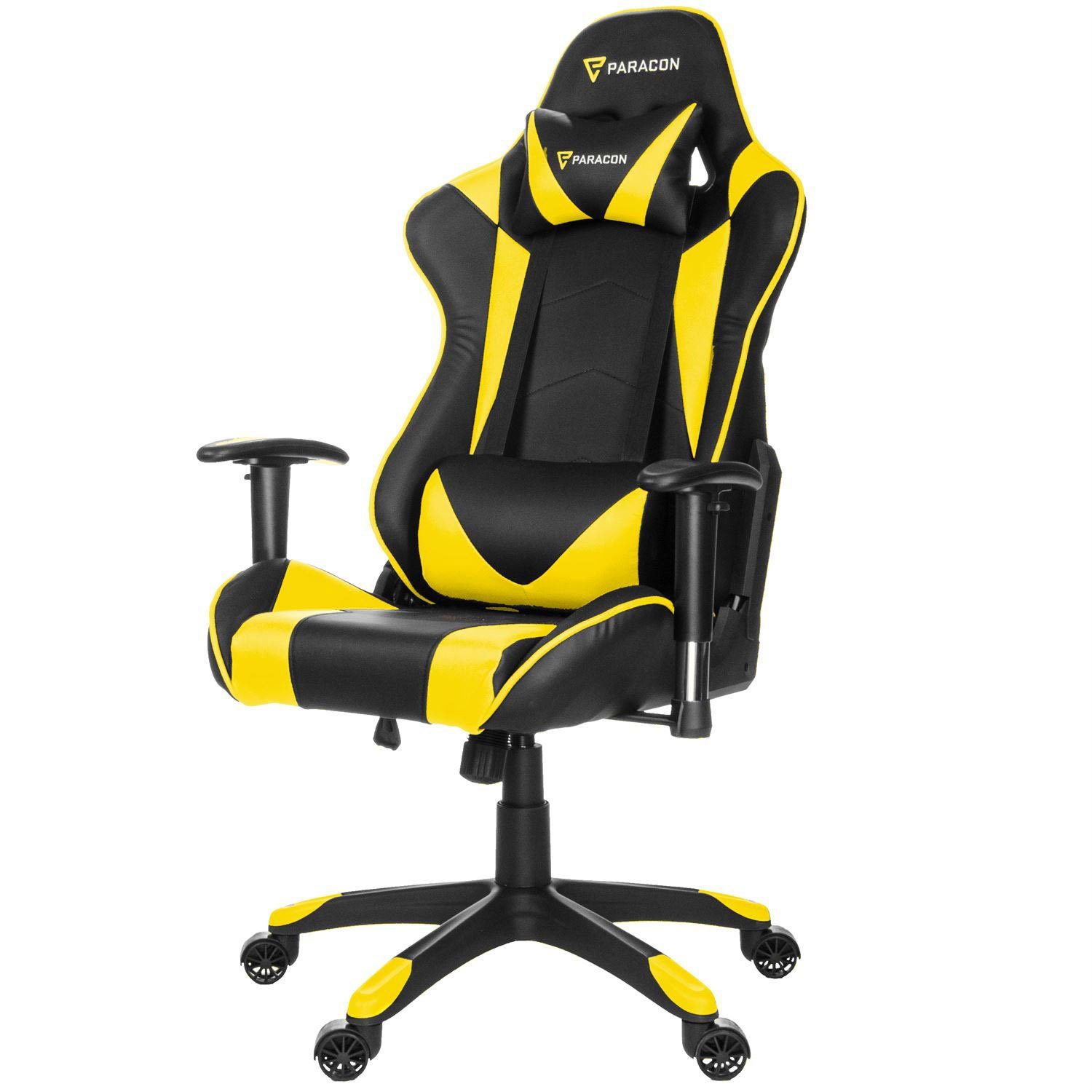 ebuy24 Gaming-Stuhl Paracon Knight Gaming Stuhl inkl. Nackenkissen und Gelb