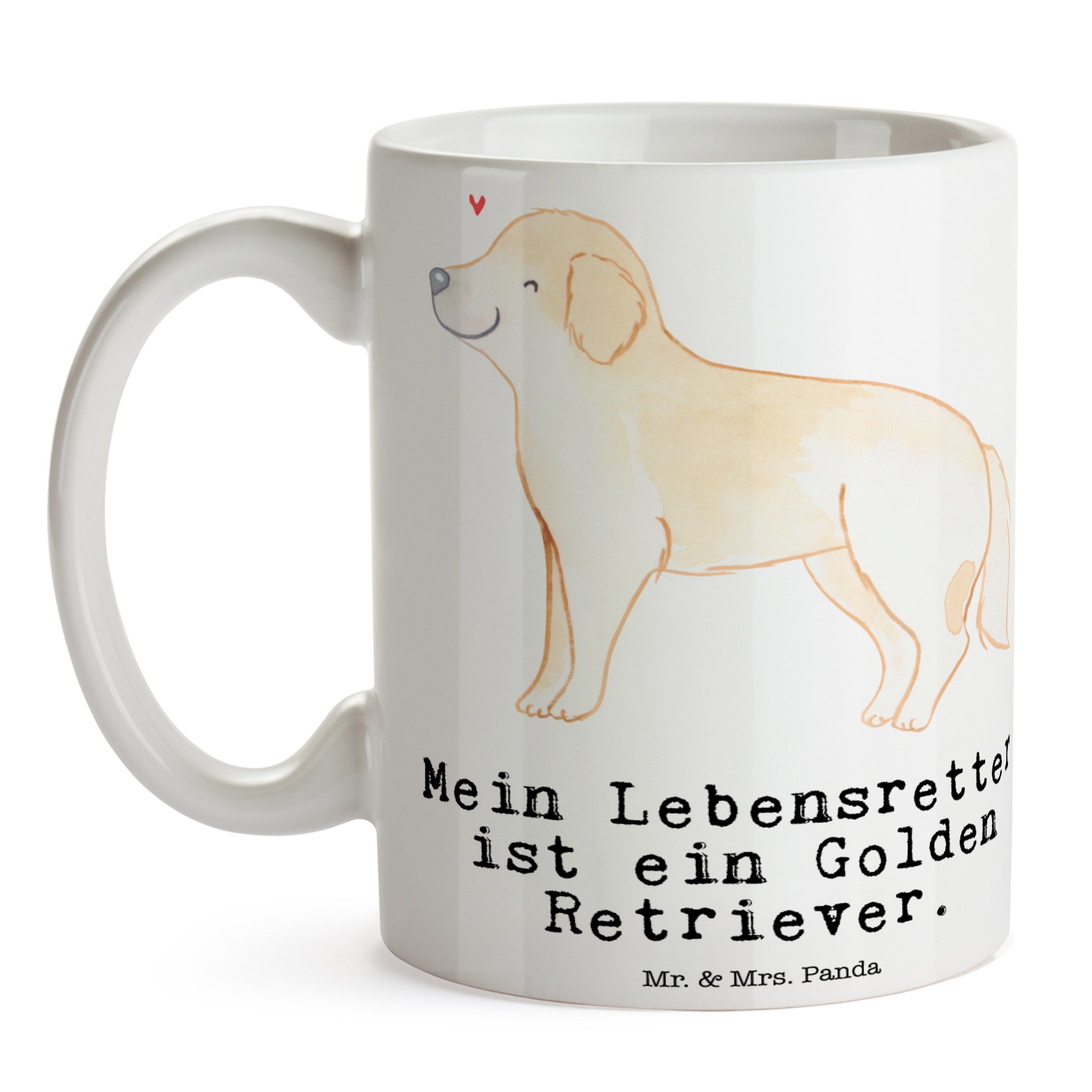 Tasse Geschenk, Retriever Mr. Weiß - Hund, Lebensretter Goldie Golden & Mrs. Becher, Panda - Keramik