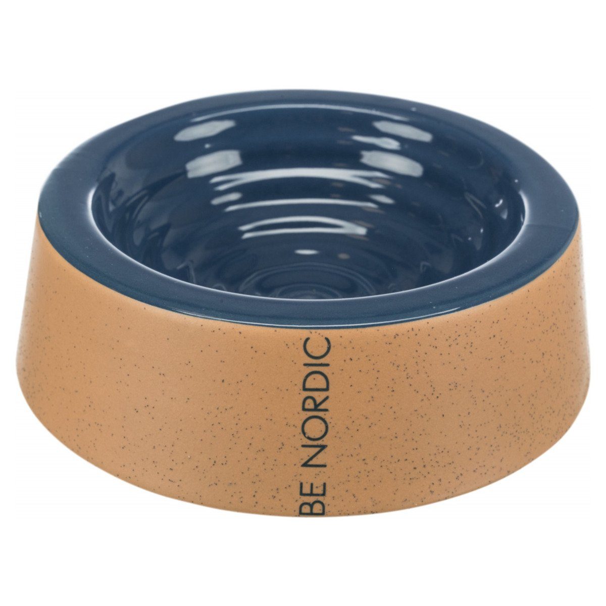 TRIXIE Futterbehälter BE NORDIC Keramiknapf dunkelblau/beige, Durchmesser: 16 cm / Fassungsvermögen: 200 ml