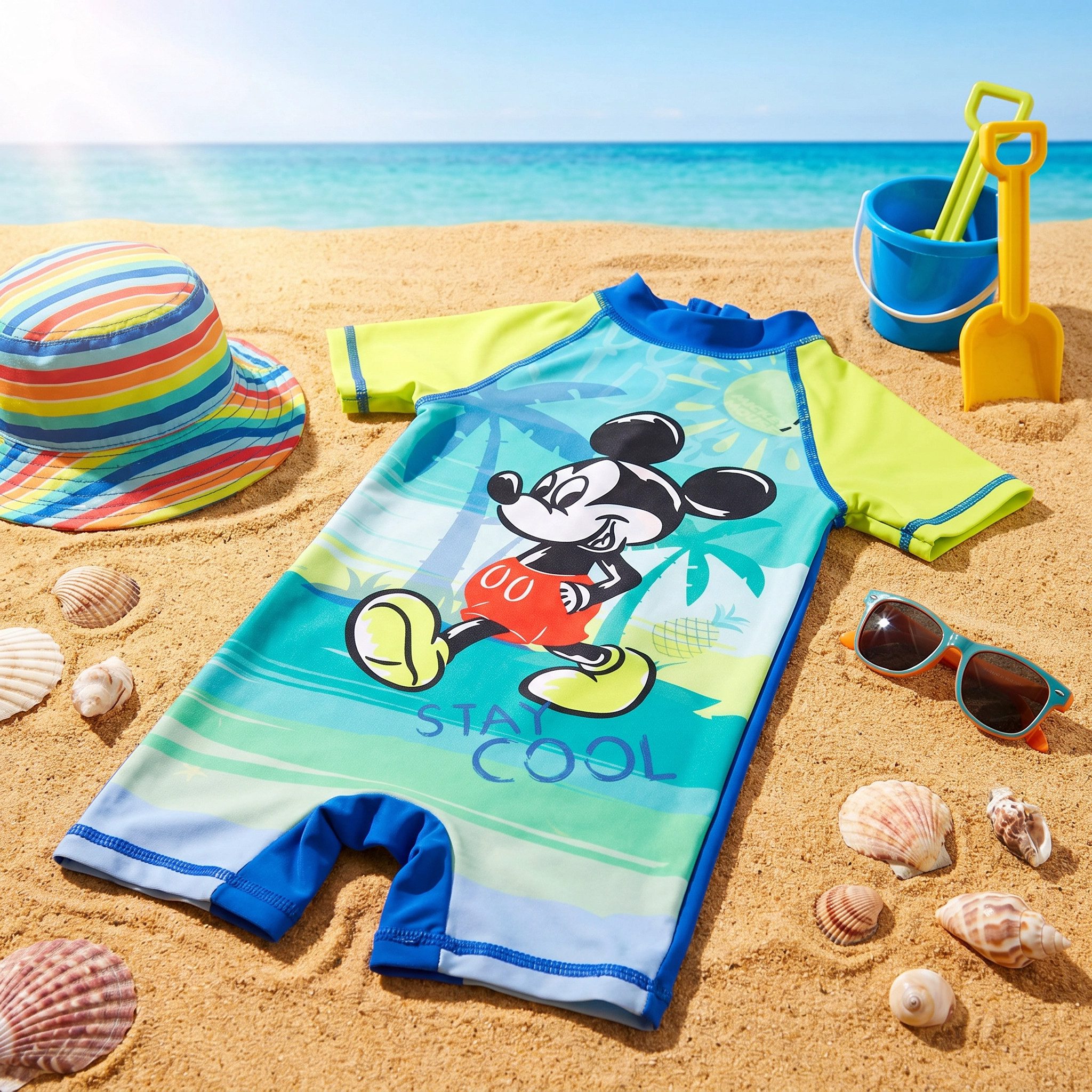 Disney Mickey Mouse Badeanzug Mickey Maus Einteiler Kinder Schwimmanzug Badeanzug Gr. 86 bis 116