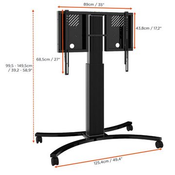 Celexon Display-Rollwagen Adjust-4286MB - 50cm Hub Monitorständer, (bis 86 Zoll, elektrisch höhenverstellbar, max VESA 800 x 600, schwarz)