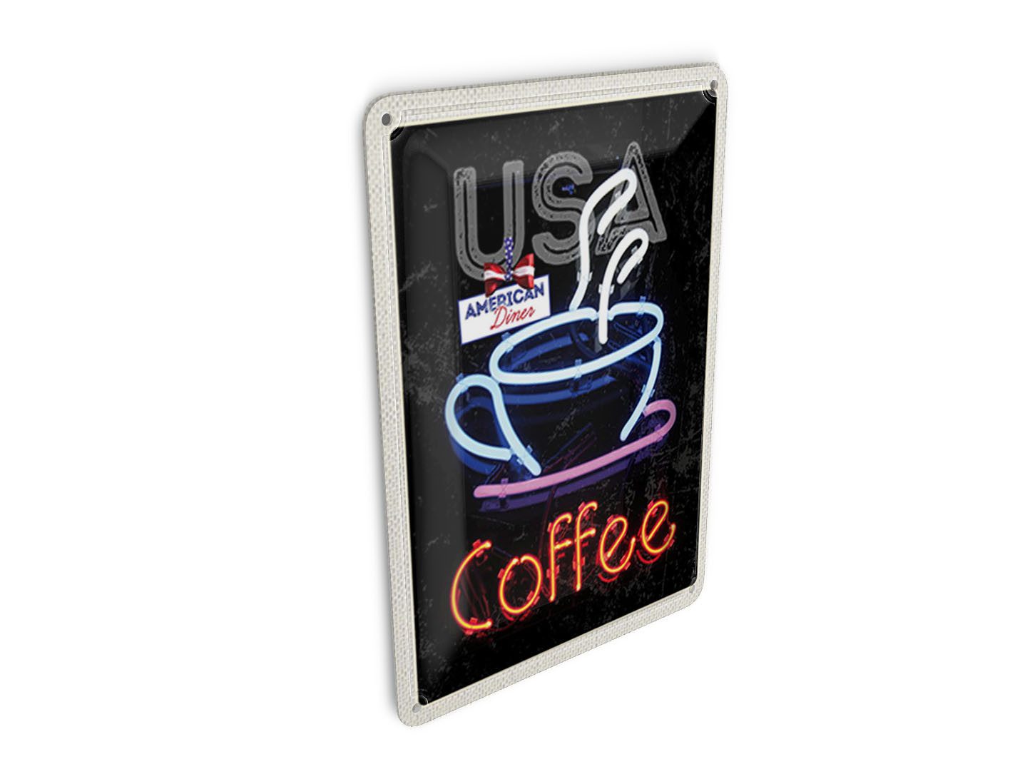 Femer GmbH Postkarte Reise 10x14 cm USA Amerika Kaffee Tee Kuchen Urlaub, unfrankiert