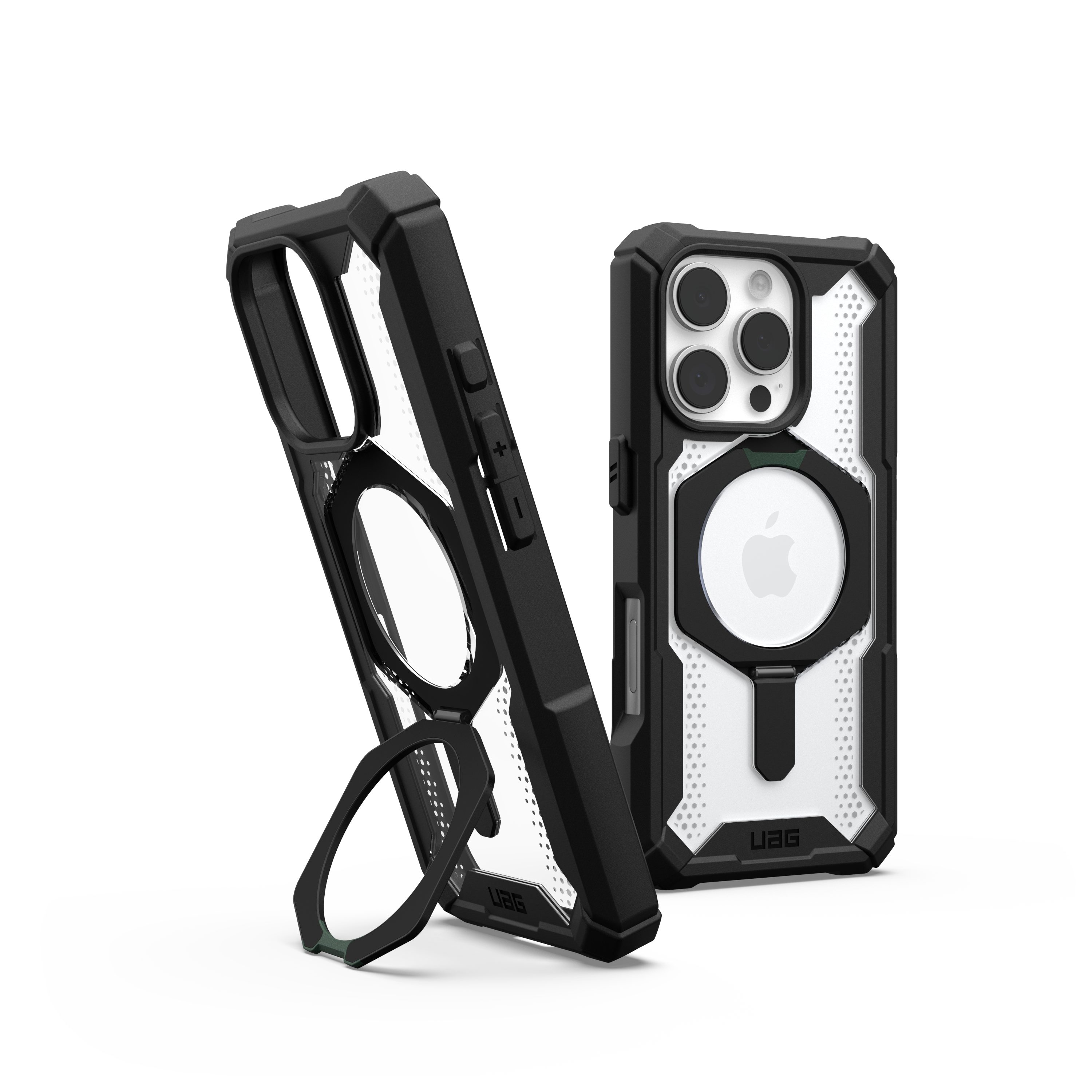 Urban Armor Gear Smartphone-Hülle Plasma XTE - iPhone 16 Pro Kickstand Hülle, [Aufstellbarer Kickstand, MagSafe Magnetring]
