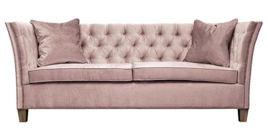 [Nur Sonderverkauf verfügbar] JVmoebel Chesterfield-Sofa Sofa Möbel Polster Zweisitzer Chesterfield Design Made Neu, Weißes Europe Rosa in luxus