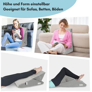 Randaco Keilkissen 3X Lesekissen Bett Rückenkissen Lendenkissen für Bett und Sofa