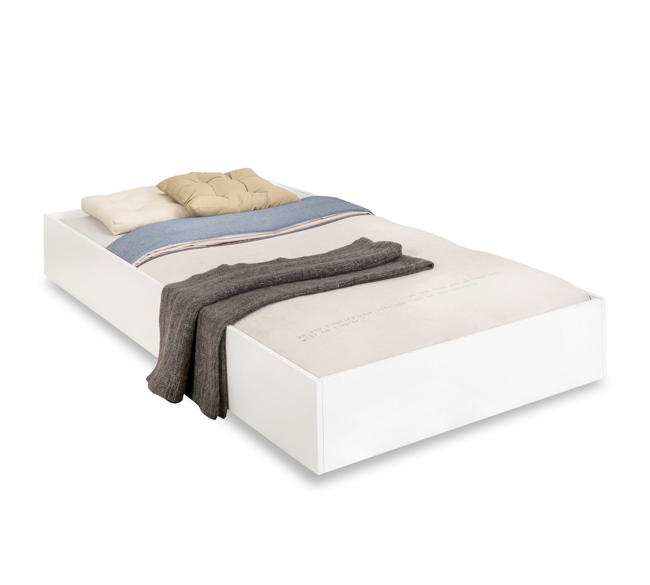 Möbel-Zeit Ausziehbett WHITE Bettkasten, 90x190 cm, Optional mit Matratze