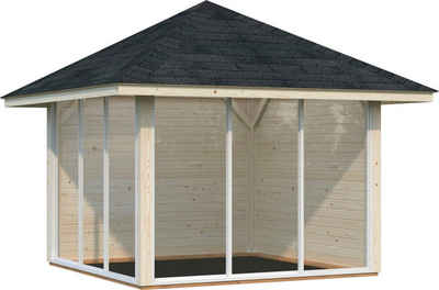 Palmako Holzpavillon Bianca 8,3 m² Set 4, mit 4 Seitenteilen, BxTxH: 300x300x323 cm