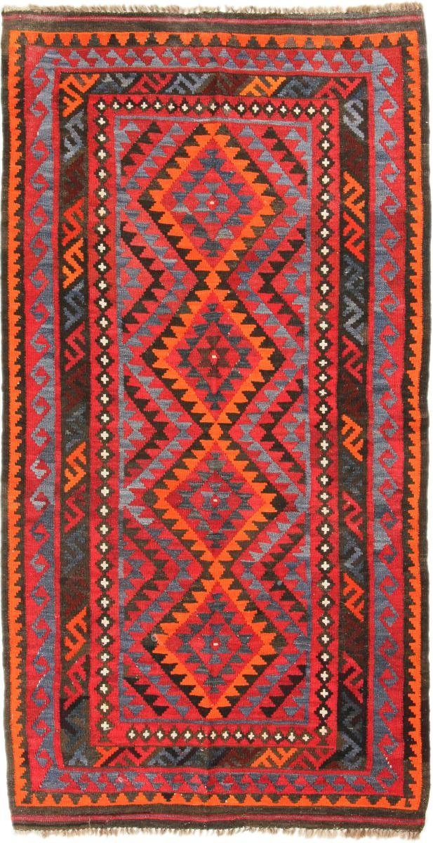 Orientteppich Kelim Afghan Antik 105x195 Handgewebter Orientteppich Läufer, Nain Trading, rechteckig, Höhe: 3 mm