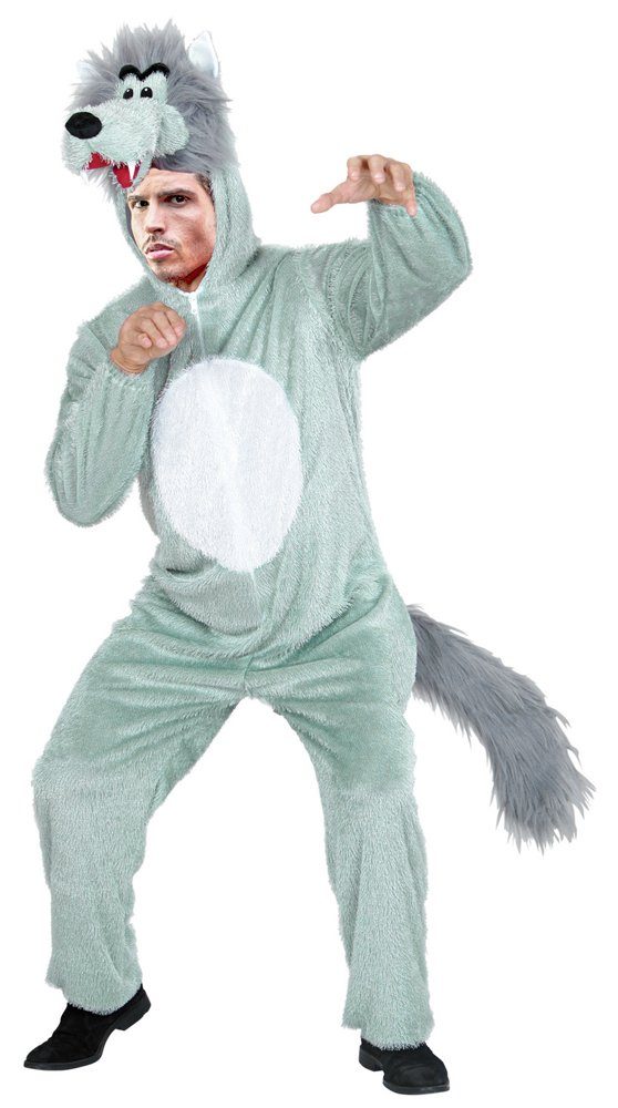 Das Kostümland Kostüm »Wolf Tierkostüm für Erwachsene - Lustige Verkleidung  Overall zu Fasching, Mottoparty und Junggesellenabschied«