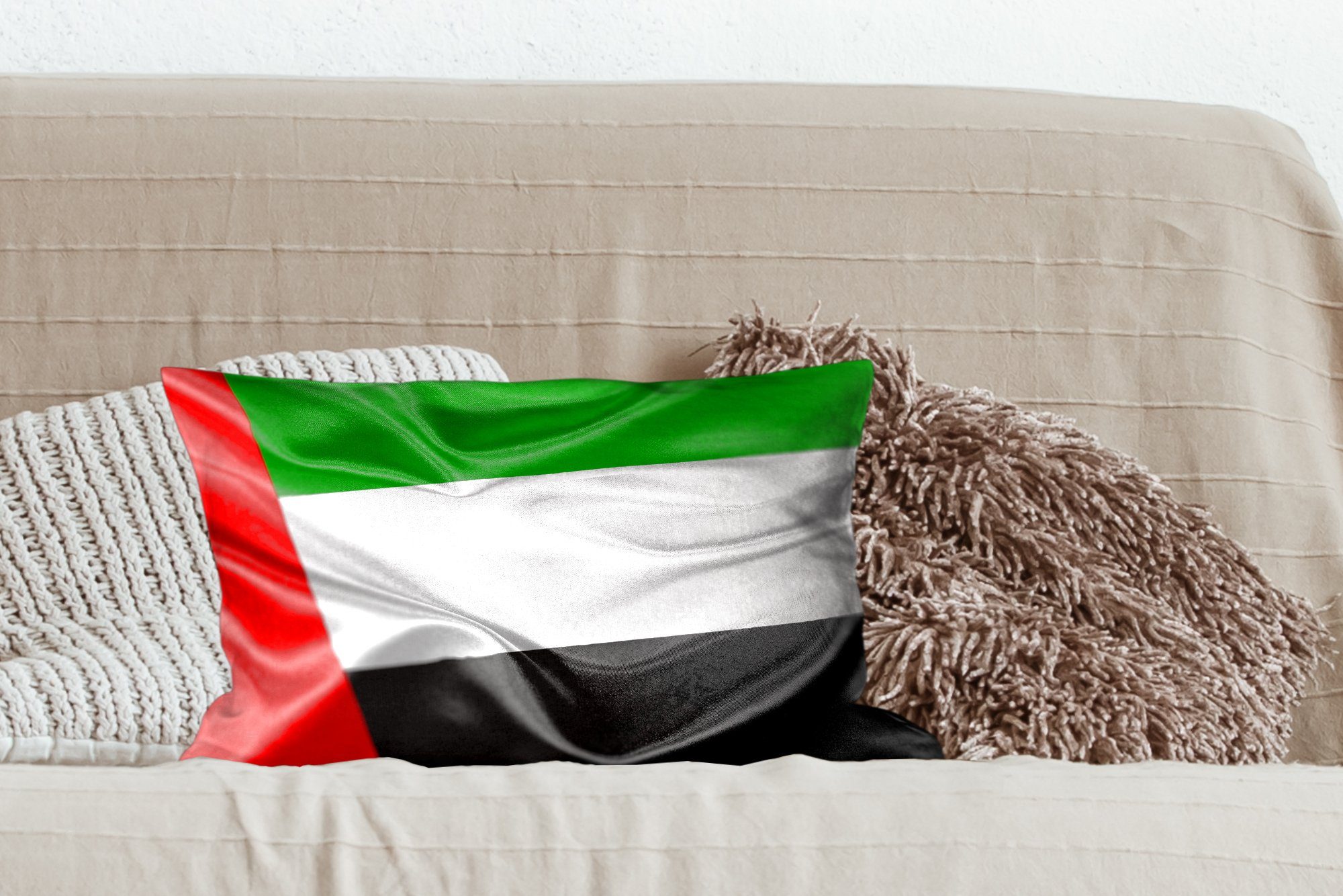 MuchoWow Dekokissen Die Flagge Füllung, mit Vereinigten Emirate, Wohzimmer Zierkissen, Arabischen Dekokissen der Dekoration, Schlafzimmer