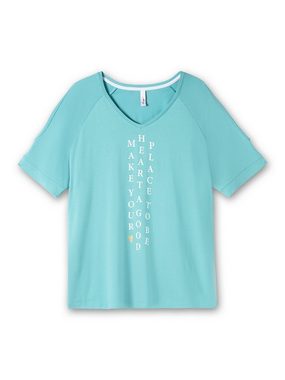 Sheego T-Shirt Große Größen mit Wordingprint und Schulter-Cut-outs