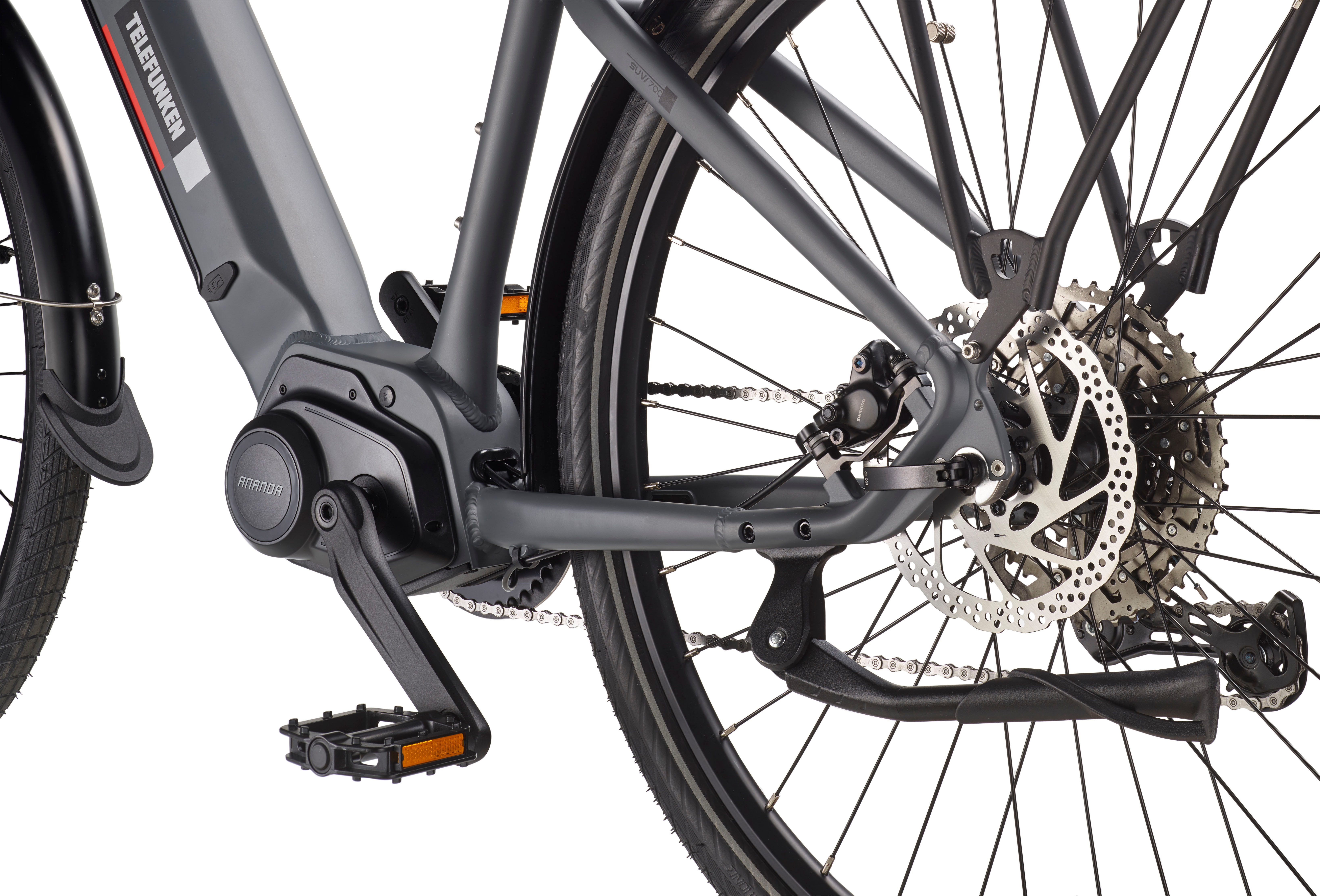 Telefunken E-Bike Cityrad SUV700, 10 Gang Shimano, Kettenschaltung, Mittelmotor, 720 Wh, (29 Zoll, Straßenzulassung, Scheibenbremsen), Pedelec, Elektrofahrrad f – Bild 5 von 5