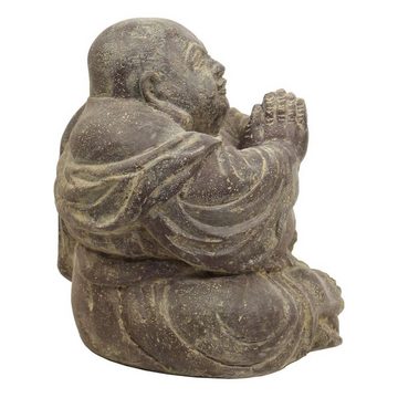 Oriental Galerie Dekofigur Buddha Sitzend Greetings Gartenfigur aus Lavastein 34 cm (1 St)