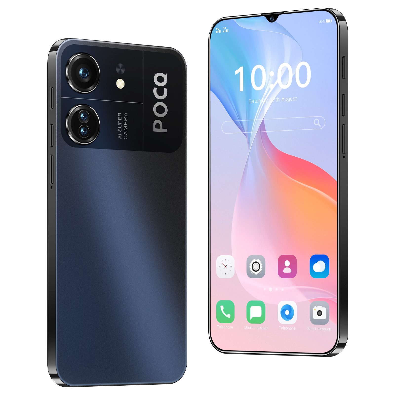 HT 6,3-Zoll-Bildschirm, Dual-Kameras, Dual-SIM-Karten Smartphone (8 MP Kamera, 2GRAM+16GROM, unterstützt 4G FDD-LTE: B1/3/7/20, geeignet für Anfänger)