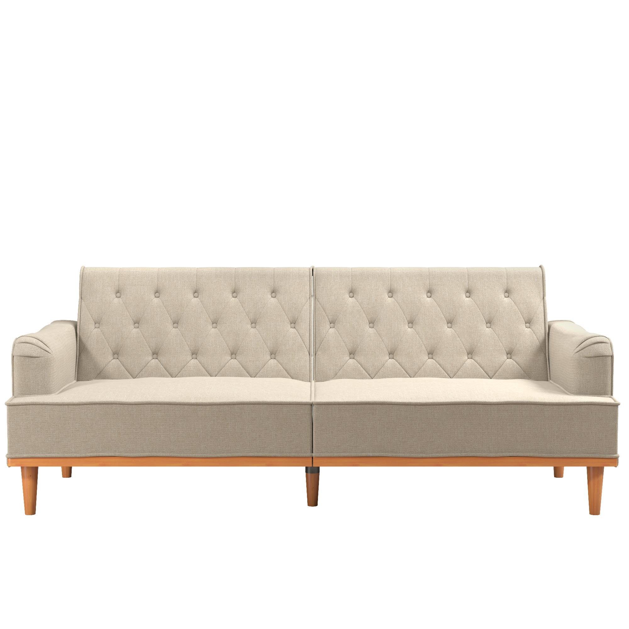 loft24 Schlafsofa Stella, mit Relaxfunktion, Knopfheftung, Breite 203 cm