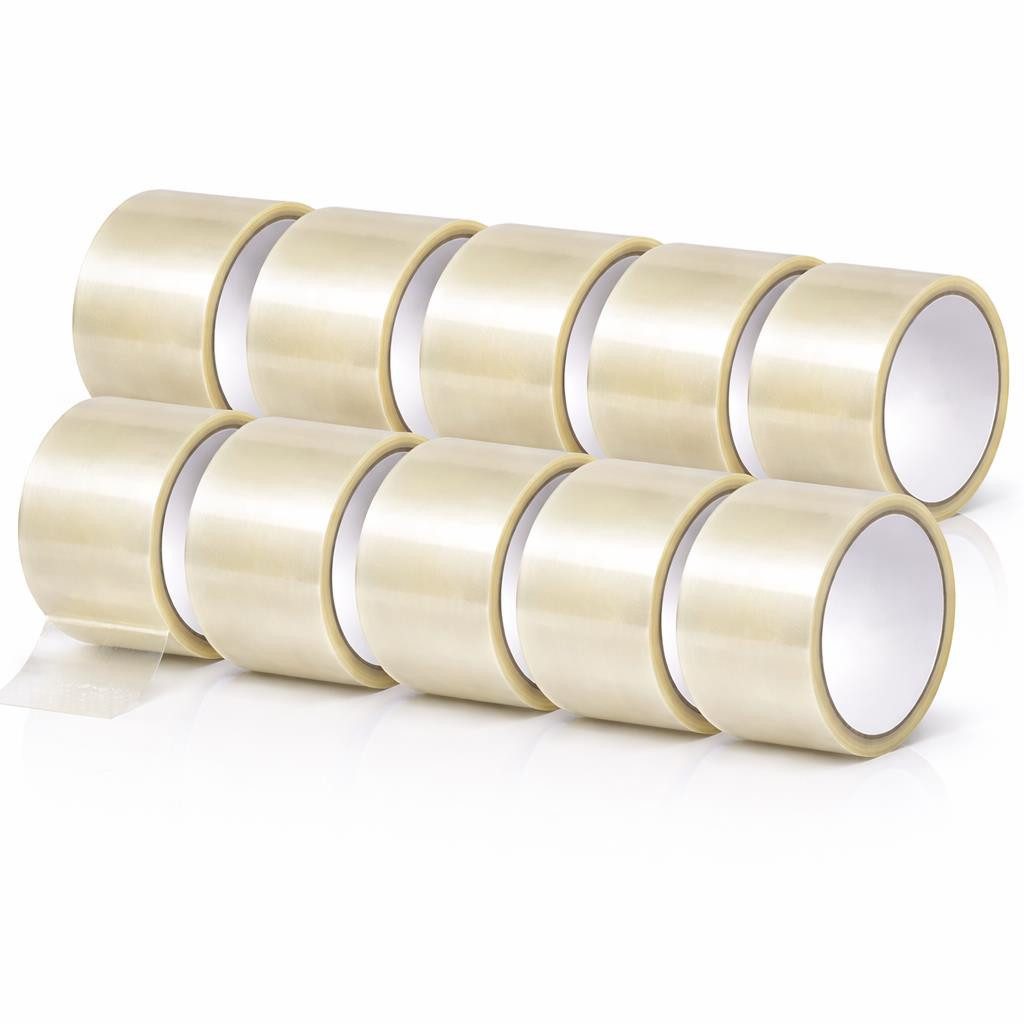 BAYLI Klebeband 12 Rollen PP Klebeband transparent 48mm x 66m - starkes Paketband