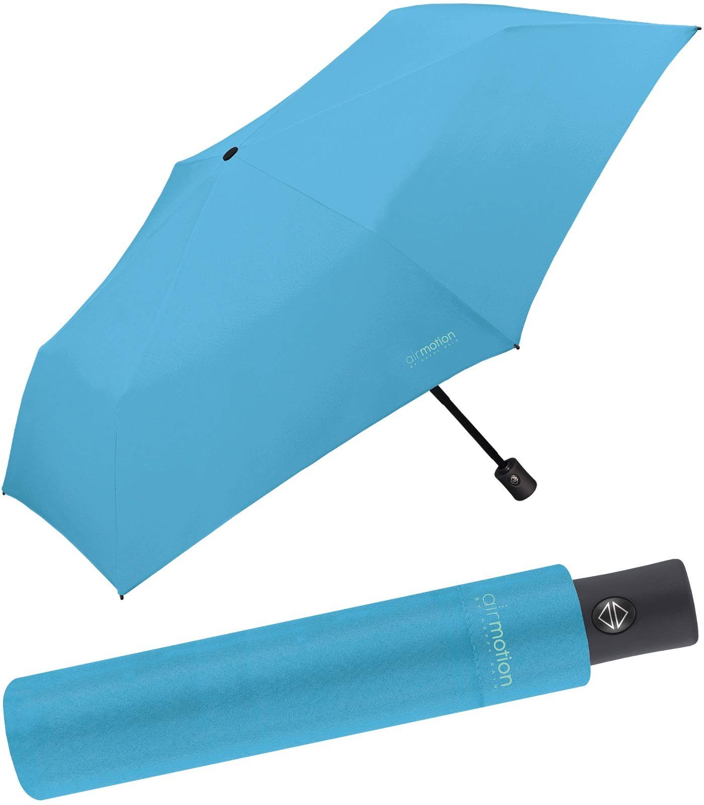 Gepäck Motion perfekt superleicht, blau Air 174 g - Auf-Zu-Automatik RAIN für - Taschenregenschirm HAPPY und Handtasche Minischirm vollautomatischer leichtester