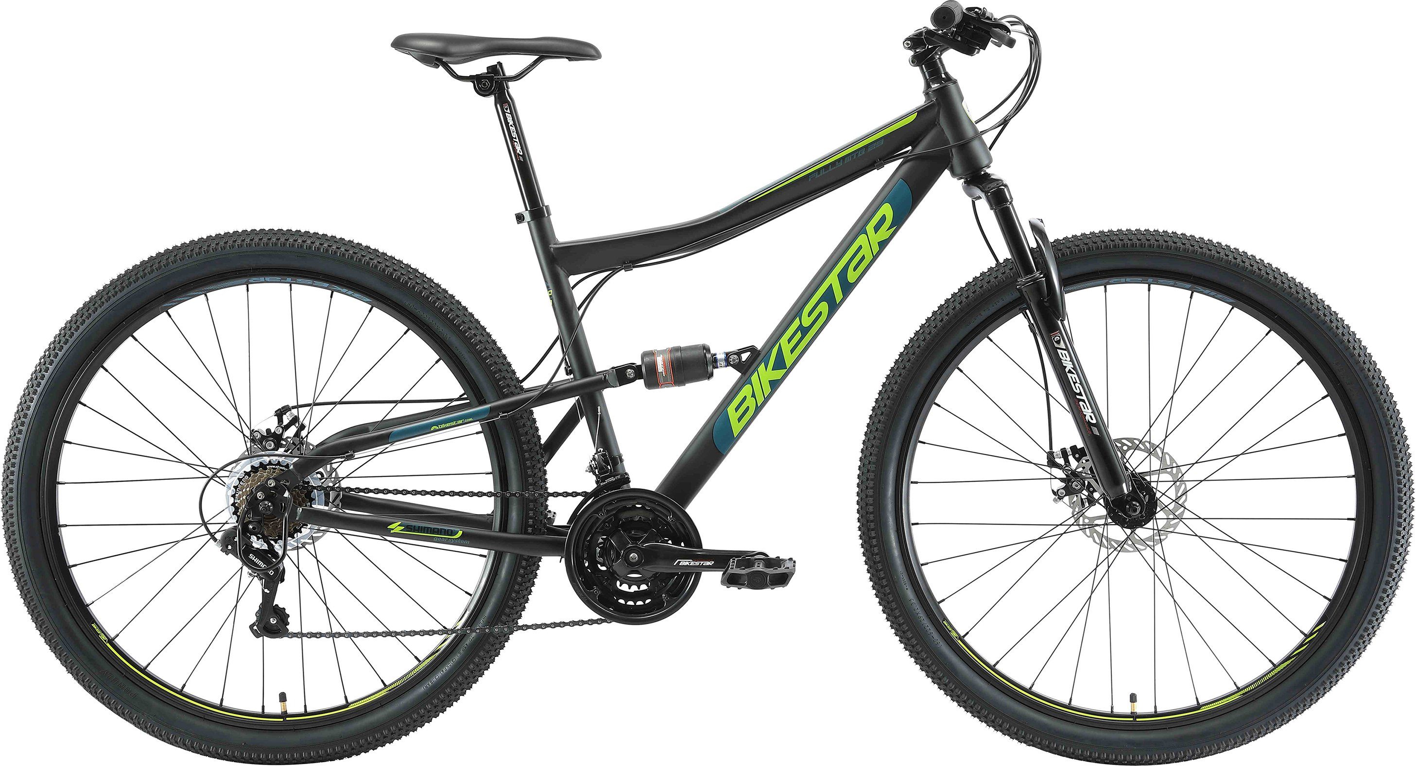 Bikestar Mountainbike, 21 Gang Shimano RD-TY300 Schaltwerk, Kettenschaltung, für Damen und Herren, Kettenschaltung