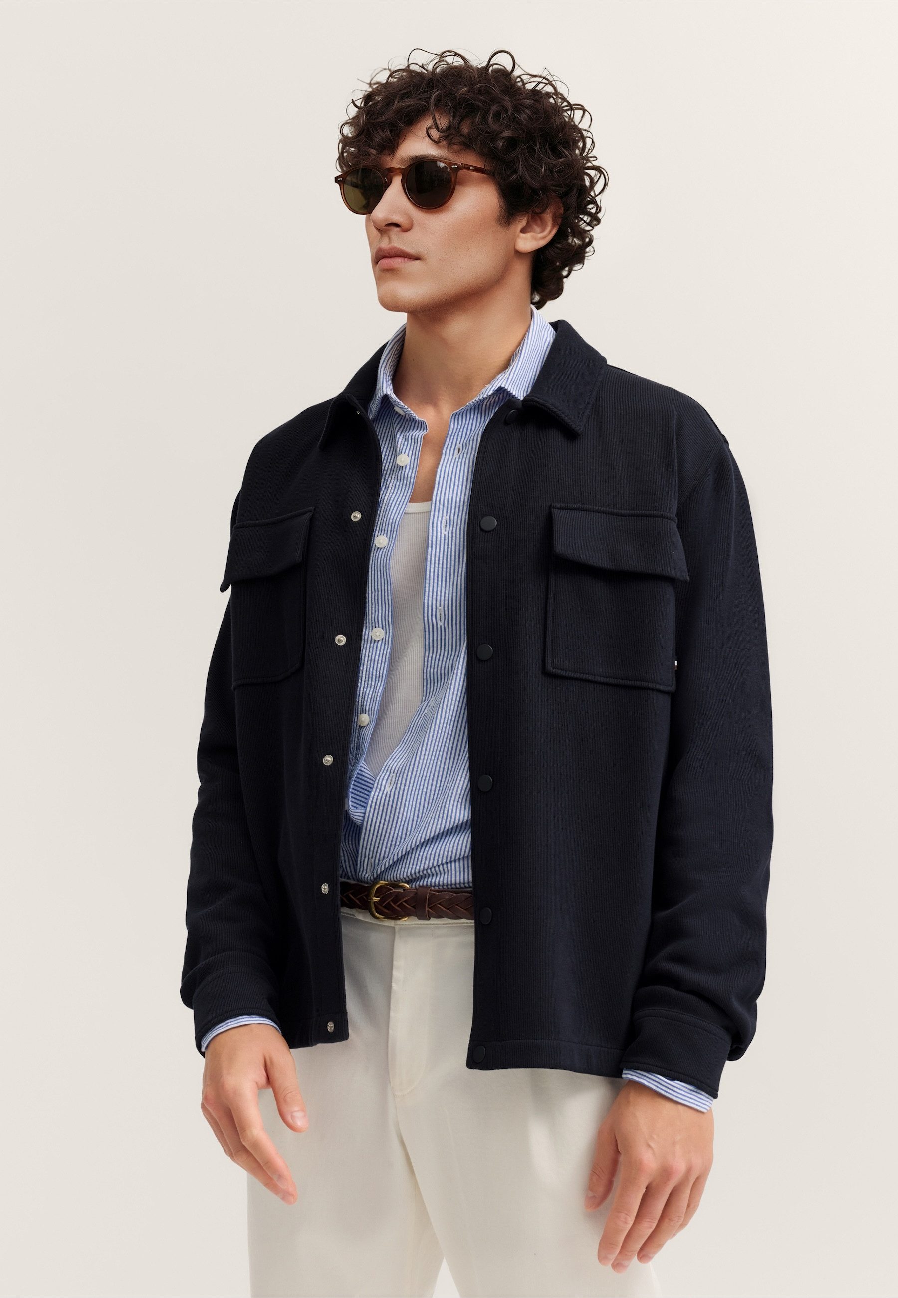 bugatti Sweatjacke Modern Fit mit Druckknöpfen
