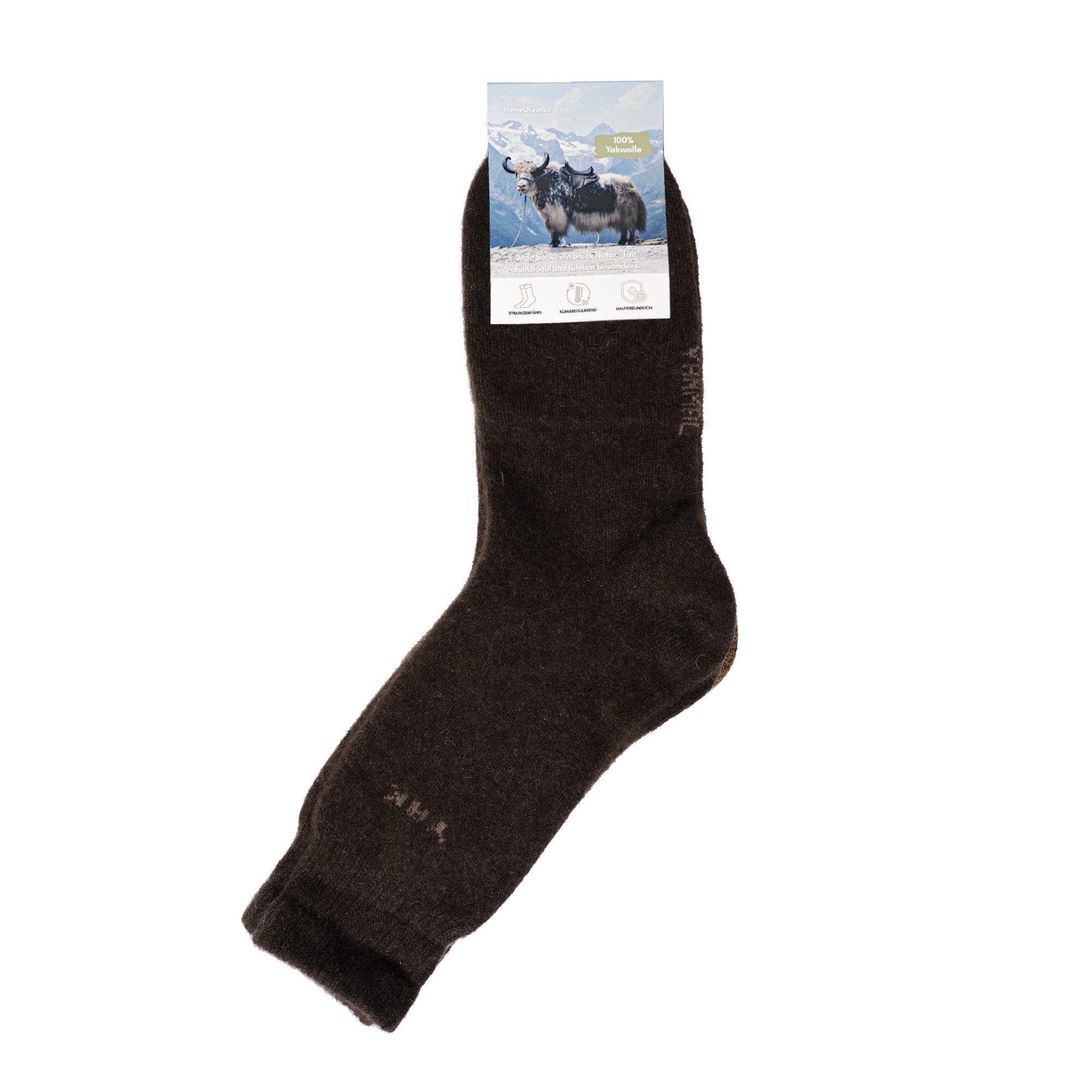 HomeOfSocks Socken 100% Wolle Schurwoll Socken Natur Warm Ein Paar Weiche Dicke und warme Wollsocken mit 100% Yak Woll Anteil