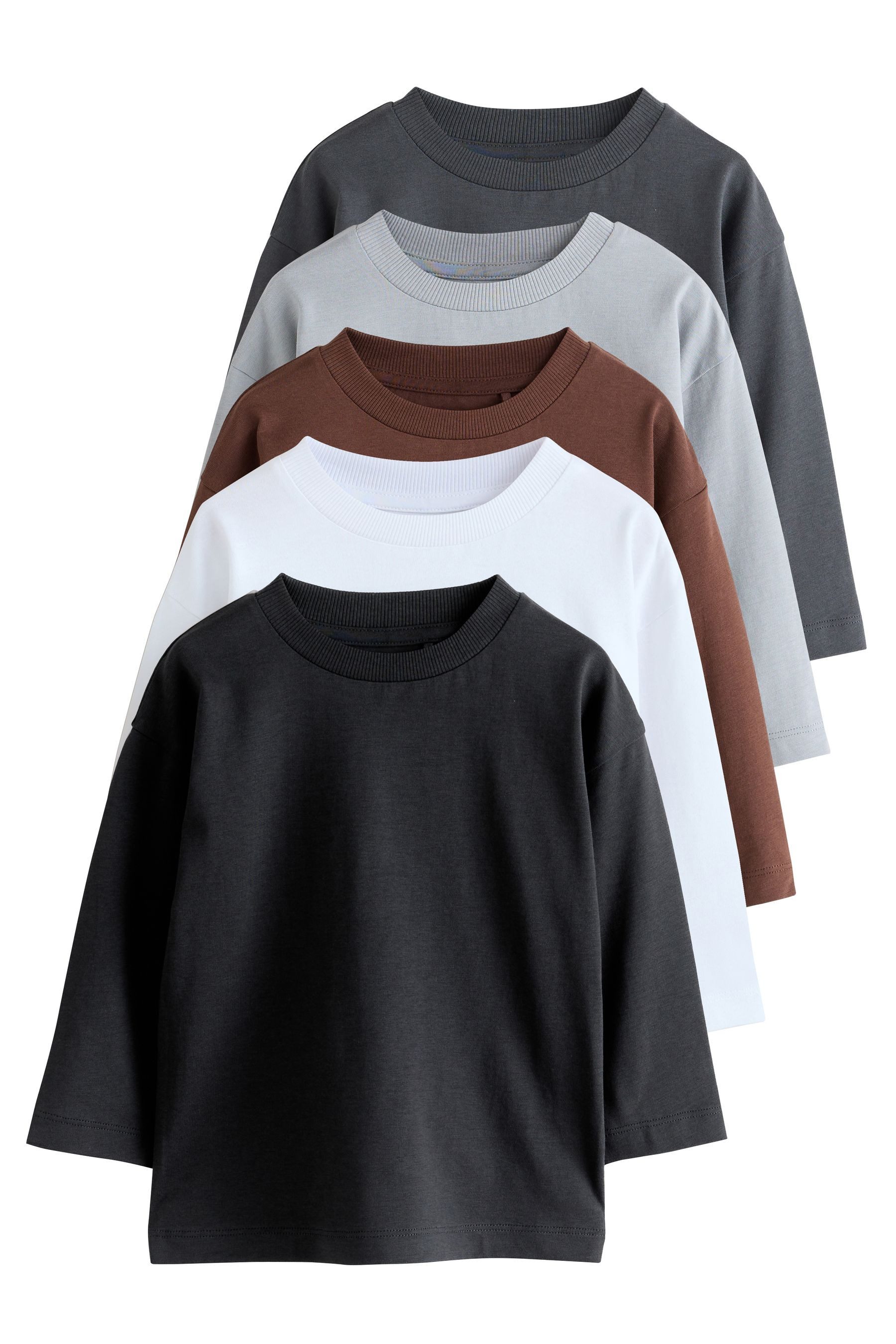 Next Langarmshirt Langarm-Shirts, 5er-Pack (5-tlg)