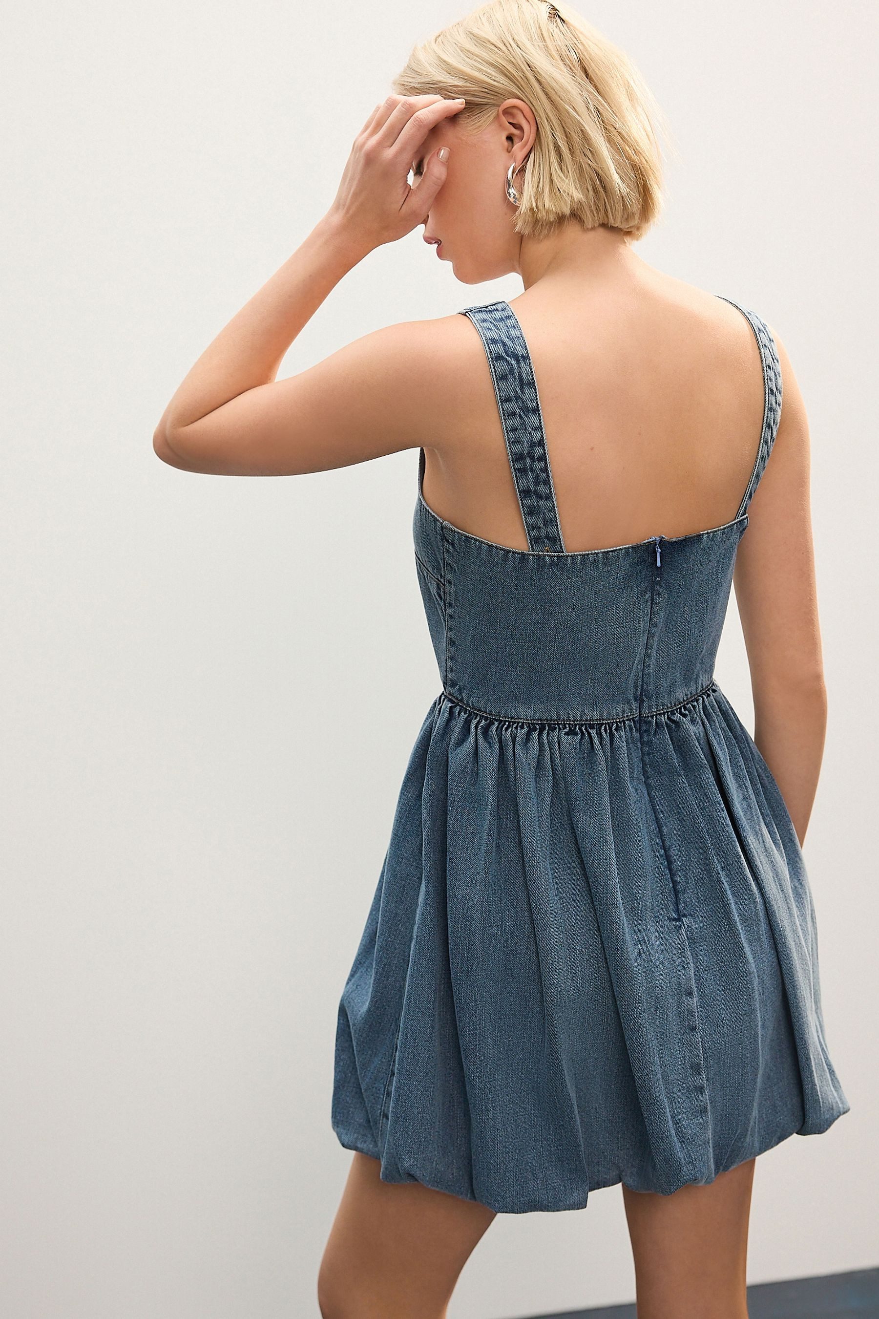 Next Jeanskleid Mini-Puffballkleid aus Denim (1-tlg) günstig online kaufen