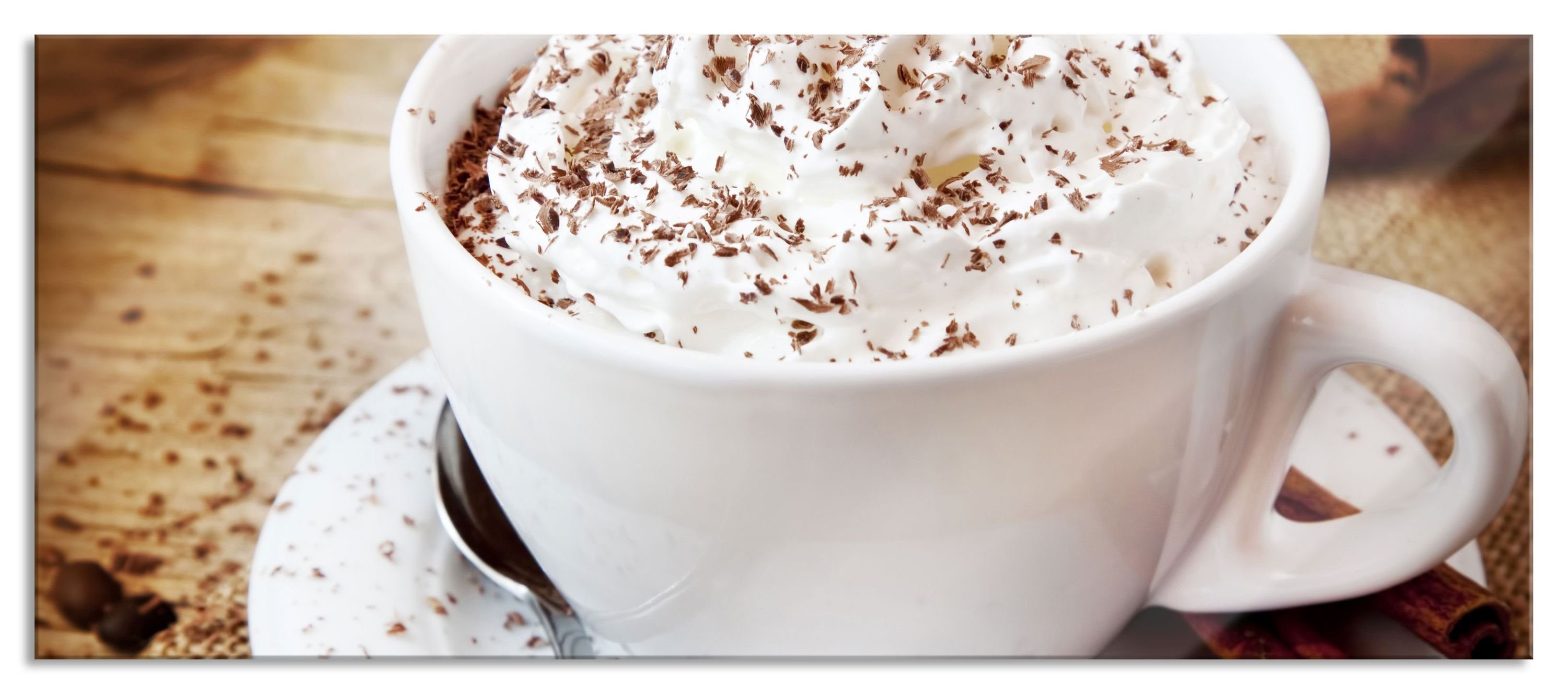 Pixxprint Glasbild Kaffee mit viel Creme, Kaffee mit viel Creme (1 St), Glasbild aus Echtglas, inkl. Aufhängungen und Abstandshalter. Reduzierter Preis € 67,95. Unverbindliche Preisempfehlung € 77,95