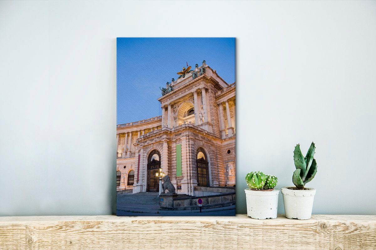 bespannt Leinwandbild inkl. Wien fertig Hofburg Leinwandbild 20x30 cm Abend, Gemälde, St), am Zackenaufhänger, (1 in OneMillionCanvasses®