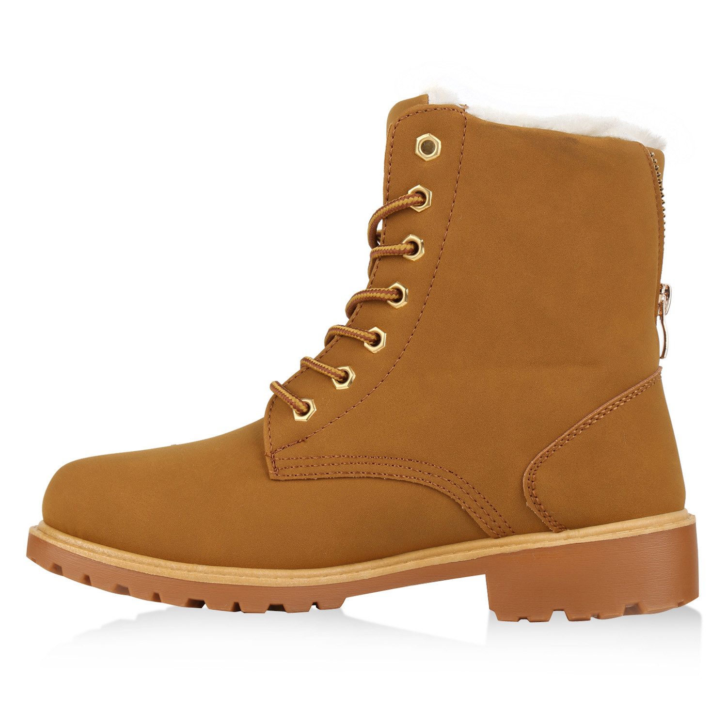 VAN HILL 812923 Stiefelette Warm Gefütterte Worker Boots Damen Outdoor Stiefeletten Robust 814346