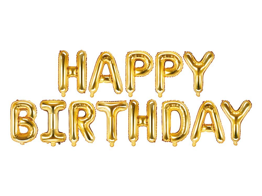 partydeco Folienballon Folienballon - Schriftzug - Happy Birthday