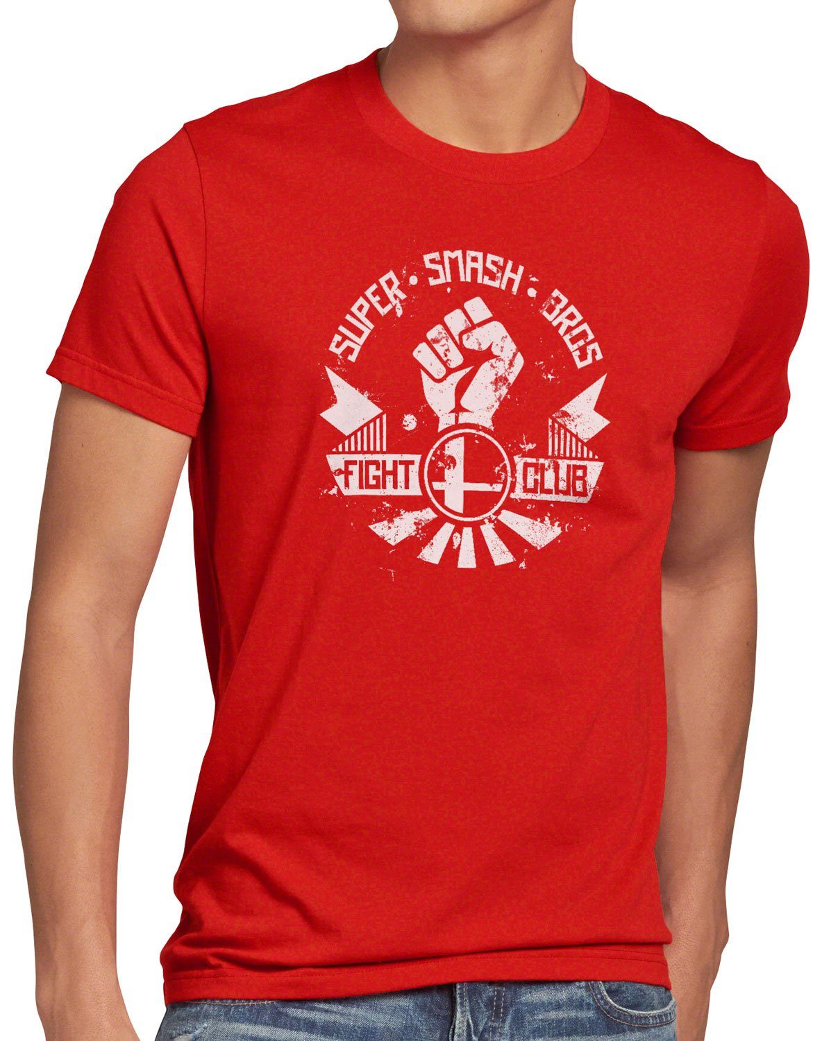 style3 Print-Shirt Herren T-Shirt Smash Pro ultimate brawl switch rot
