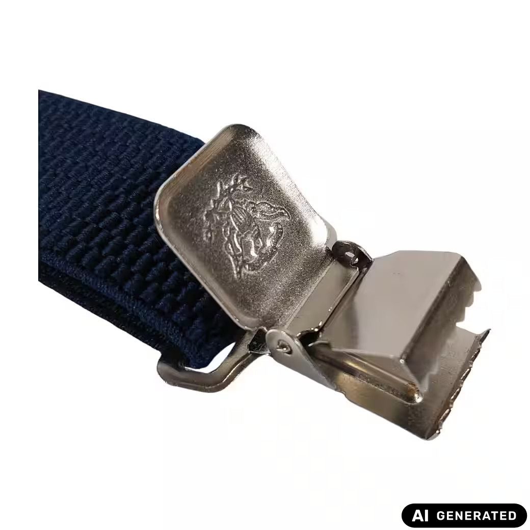 Ware aus aller Welt Hosenträger blau starke Y Hosenträger 40 mm breit mit starke Krallenclips