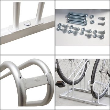 TRUTZHOLM Fahrradständer Fahrradständer für 4 Fahrräder 140x36cm Tief-Hochstellung 2x2 feuerver