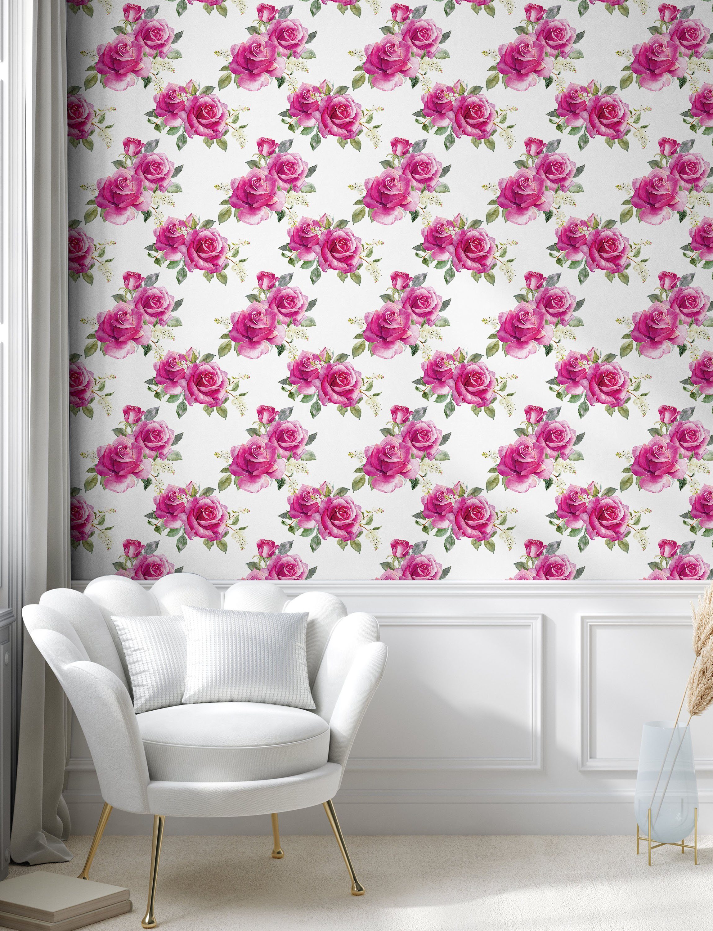 Vinyltapete Rose Wohnzimmer Abakuhaus Romantisches Küchenakzent, der selbstklebendes Blumen Posy