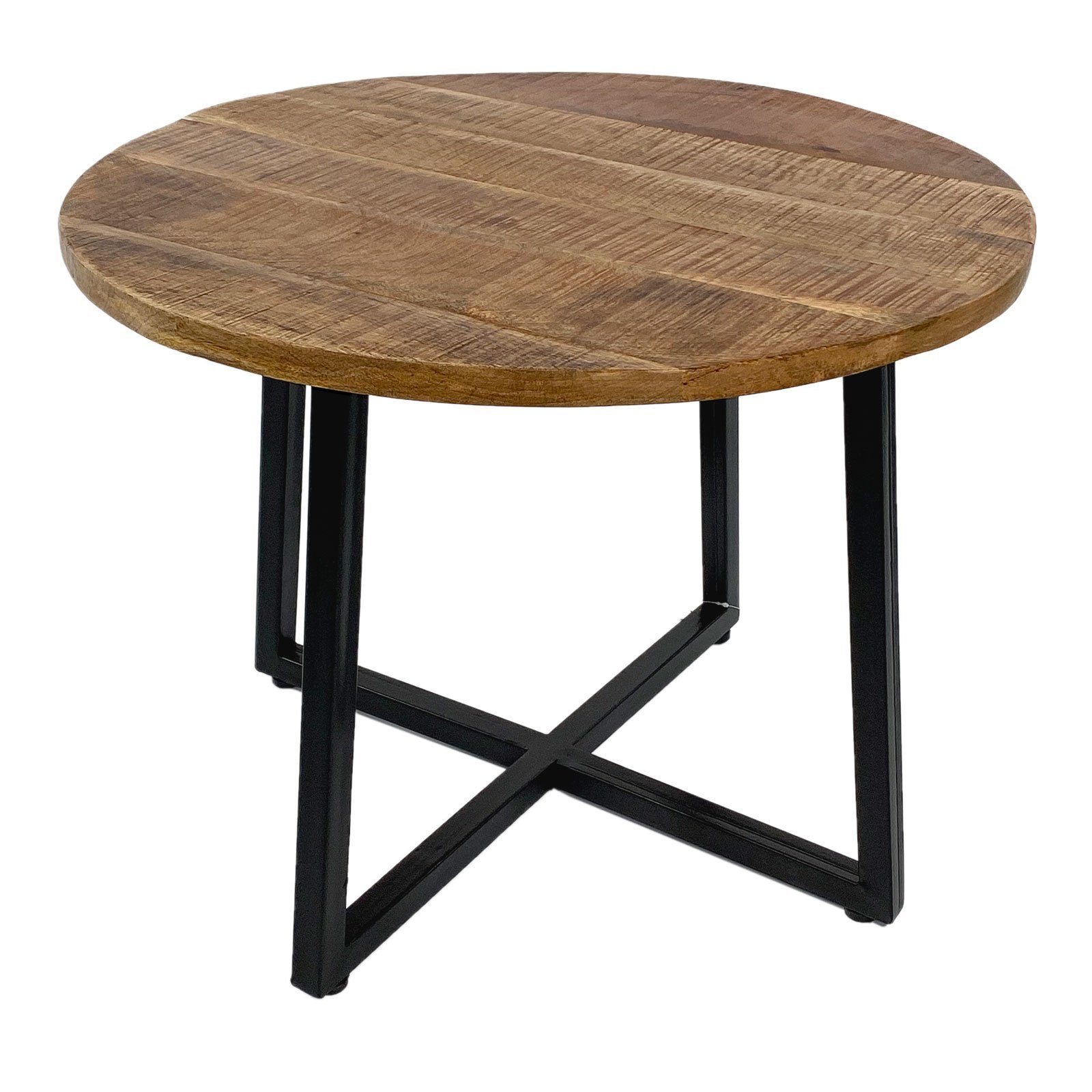 Couchtisch Couchtisch rund 60 cm Wohnzimmer Beistelltisch Kannes Metall-Gestell