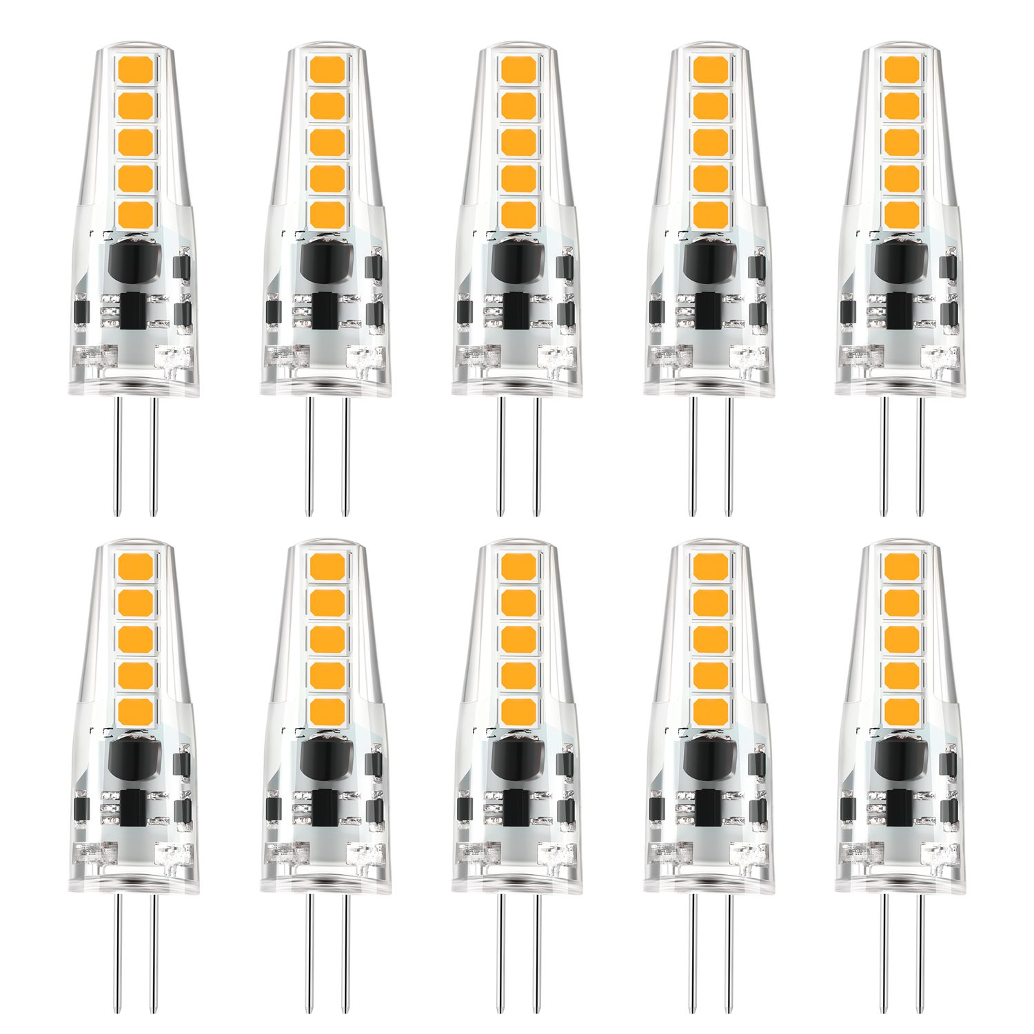 iscooter Flutlichtstrahler G4 12V Halogen Glühbirne Halogenlampen Dimmbar, Halogen, Warmweiß, Eco Stiftsockellampen 10er Pack G4 LED 6W -2 | Flutlichtstrahler