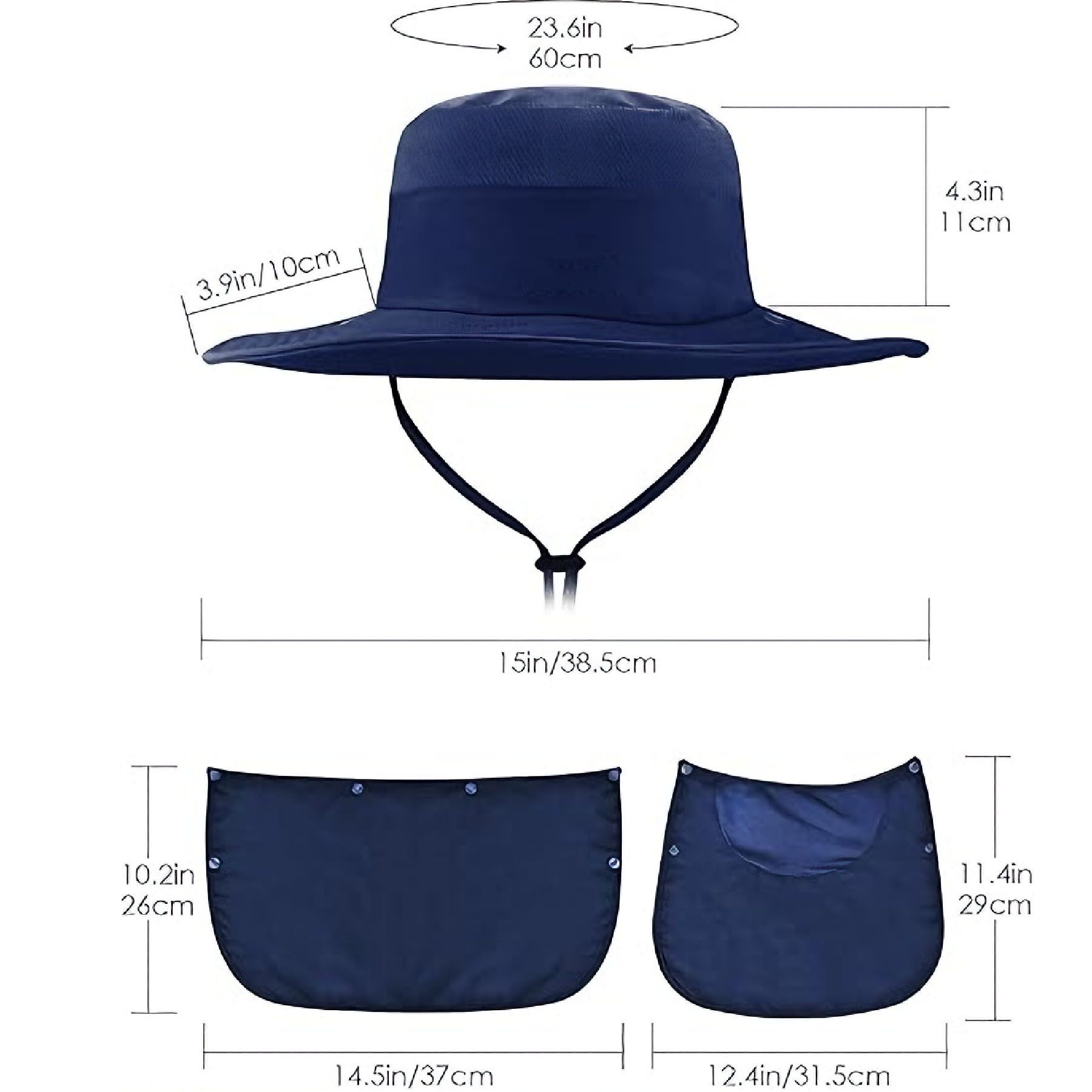 Mutig Sonnenhut Sonnenhut mit Abnehmbarer Halsklappe,Nackenklappe UV-Schutz Sonnenhüte (Herren & Damen Sommer Fischerhut mit Nackenklappe Sonnenschutz Kappe, Wide Brim Mesh Sun Hat, Safari Hat, Foldable,Verstellbarer Kinnriemen) Schutzhüte Wanderhut für Außenbereich, Camping, Wandern, Gehen, Reisen