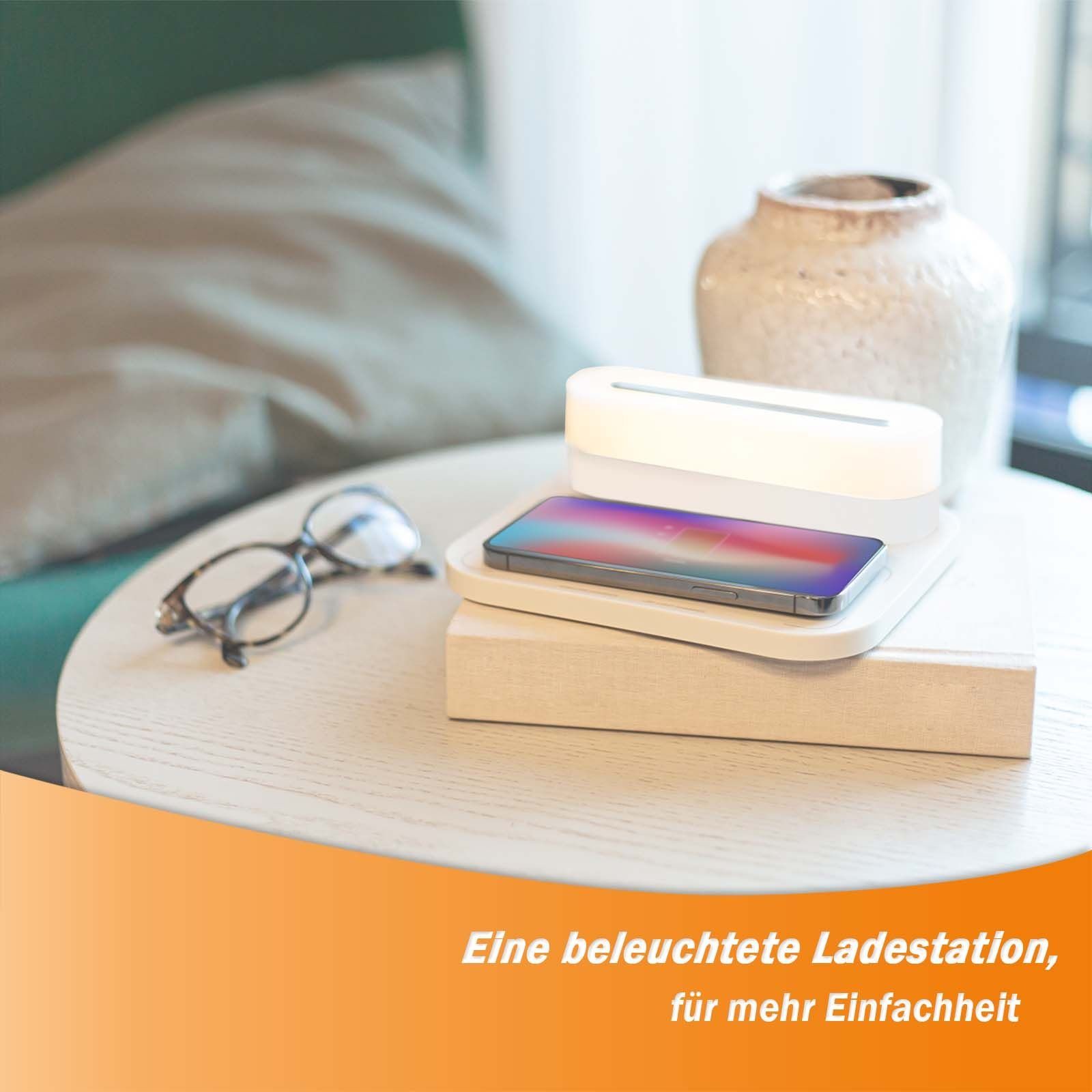 Smartphone Touch-Nachttischlampe Induktionsladestation Tischleuchte LIVOO LIVOO USB