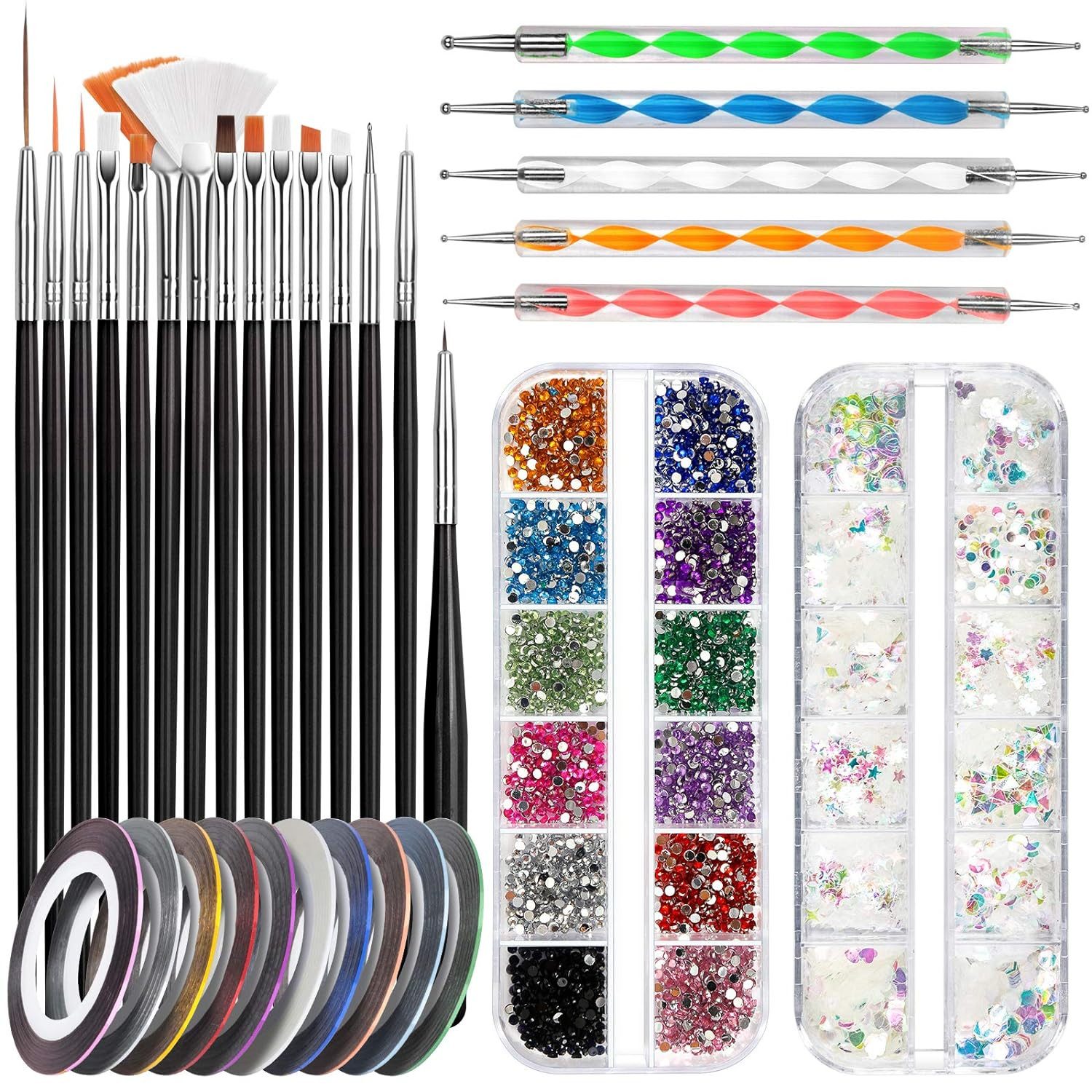 Nageldesign Zubehör Nail Art Pinsel Set, Nail Art Dekorationen & Nagelpinsel Set