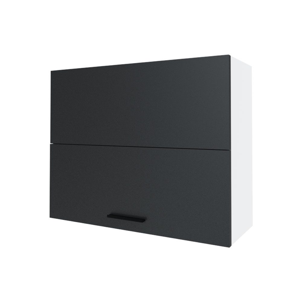 Feldmann-Wohnen Faltlifthängeschrank Bonn (W8B/90-AV, 2-geteilte Hochfaltklappe, 2 Einlegeböden, 1-St., moderne Optik, MDF Fronten) weiß / graphit matt