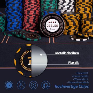 HomeGuru Spiel, Pokerkoffer mit 300 Laserchips, Pokerset, Aluminiumkoffer, Geschenk