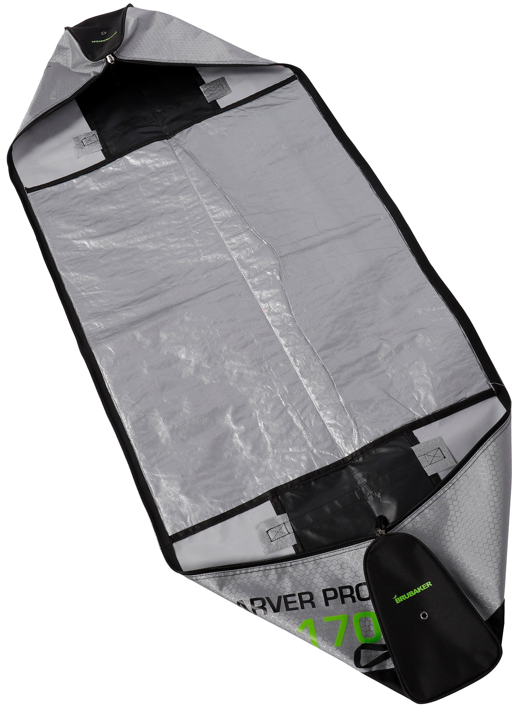 1 (2-tlg., Ski Paar Skisack Sporttasche nässeabweisend), und Grün Set reißfest BRUBAKER für Skitasche Silber und Pro CarverTec Skischuhtasche und Kombi