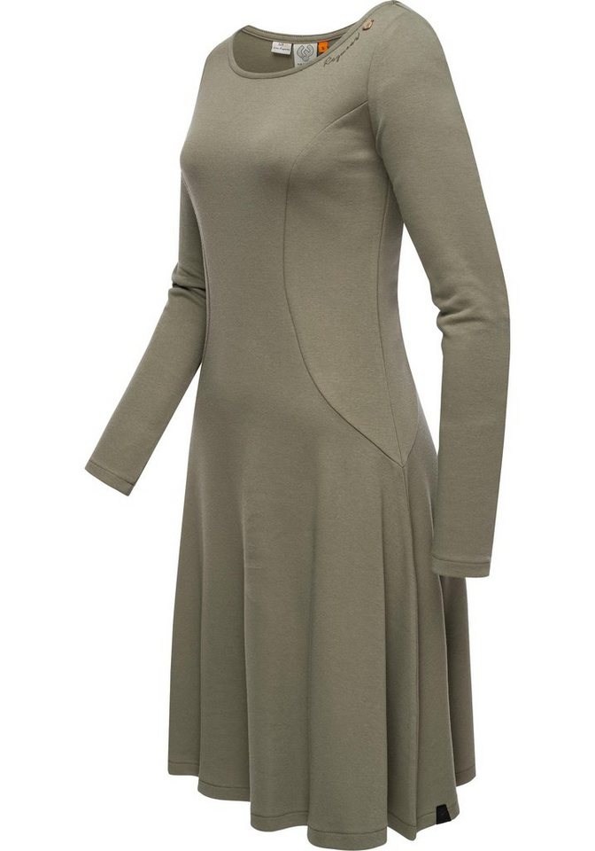 Ragwear Jerseykleid Appero Stylisches Langarm-Kleid für den Winter,  Midikleid mit top Länge bis zu den Oberschenkeln